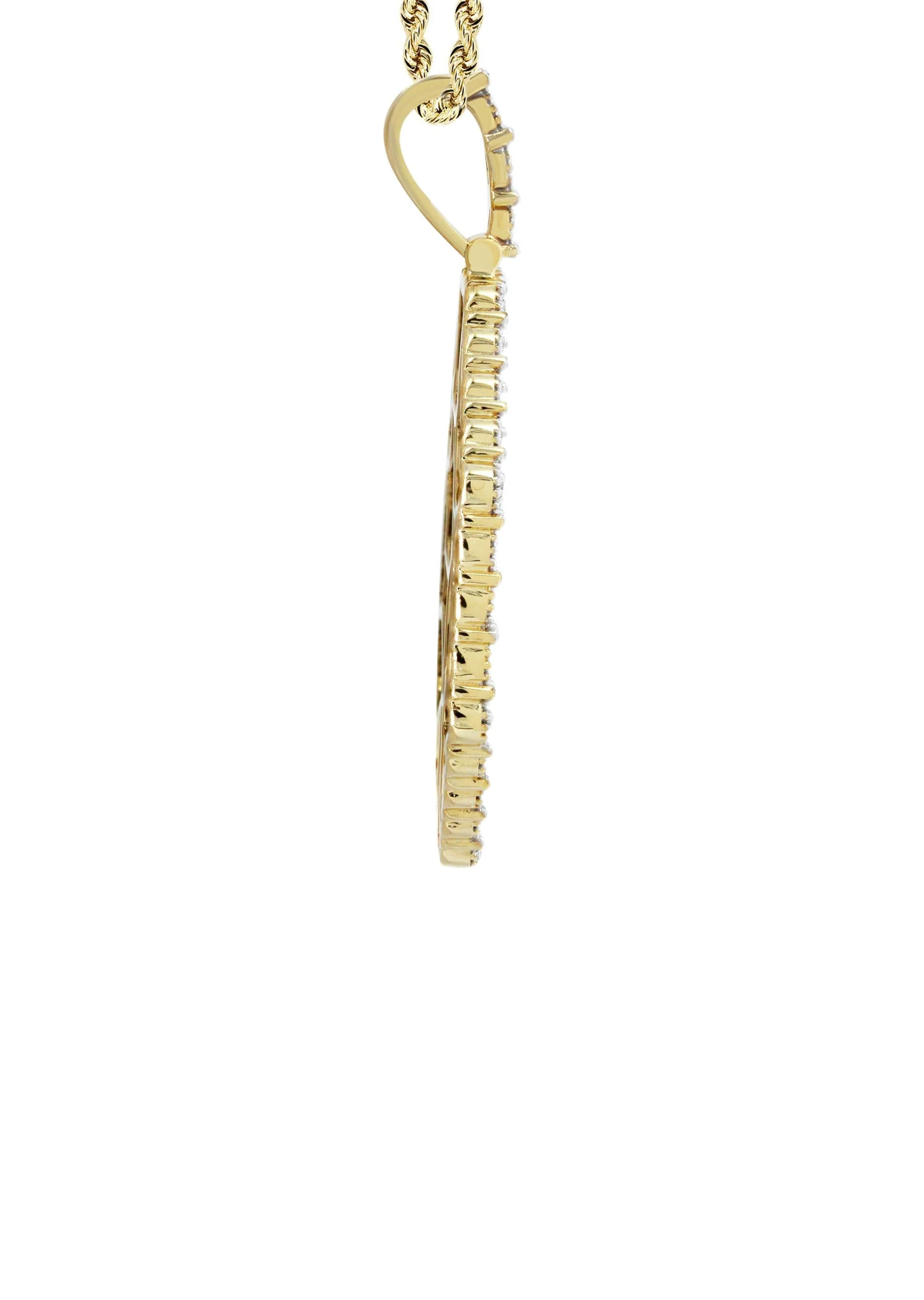 Full Diamond 10K Yellow Gold Small Octagon Picture Pendant Necklace | 1.51 Carats | Appx. 17 Grams - Image 4