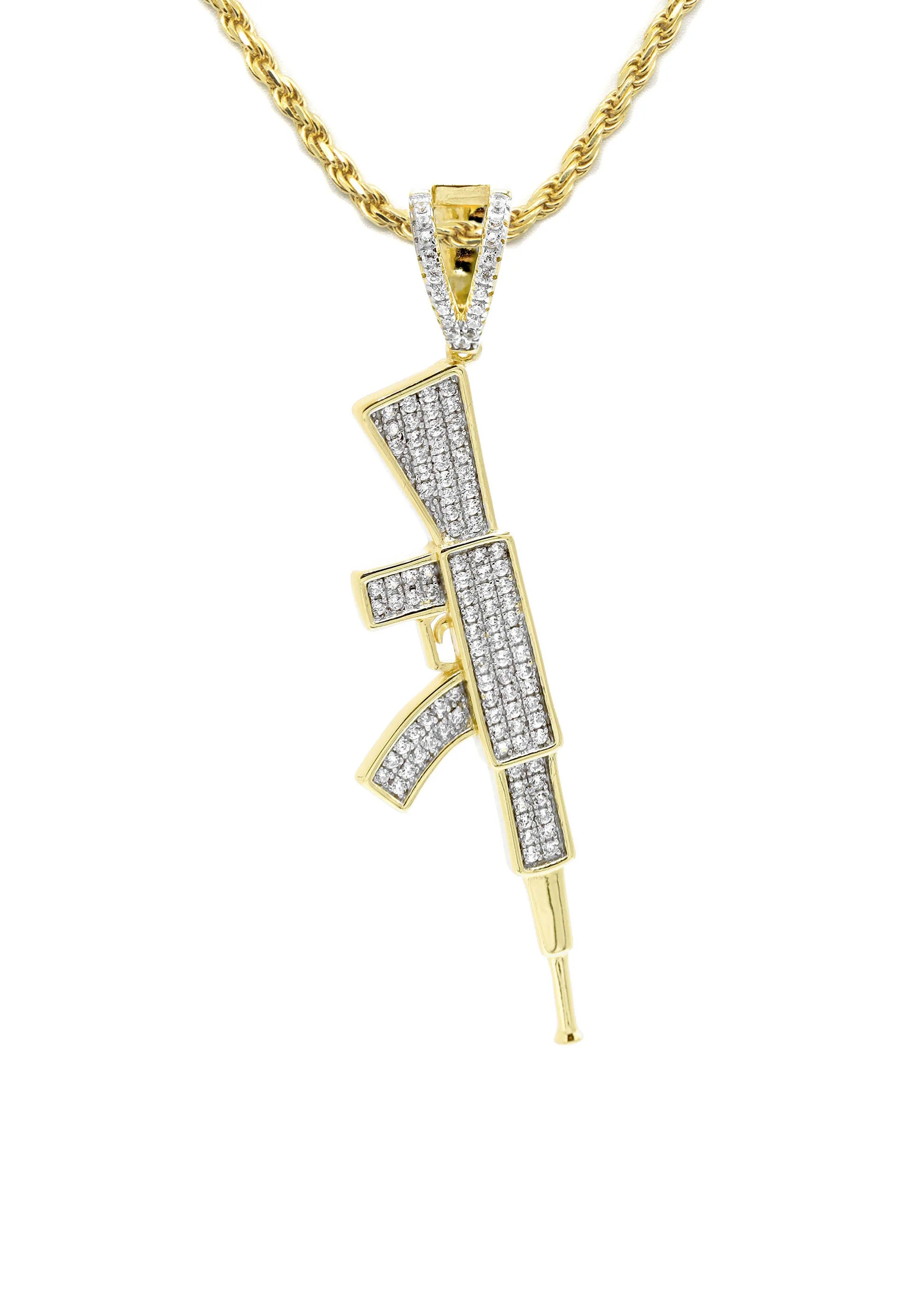 Silver Necklace - Gold Gun Necklace | 14 Grams - Image 2