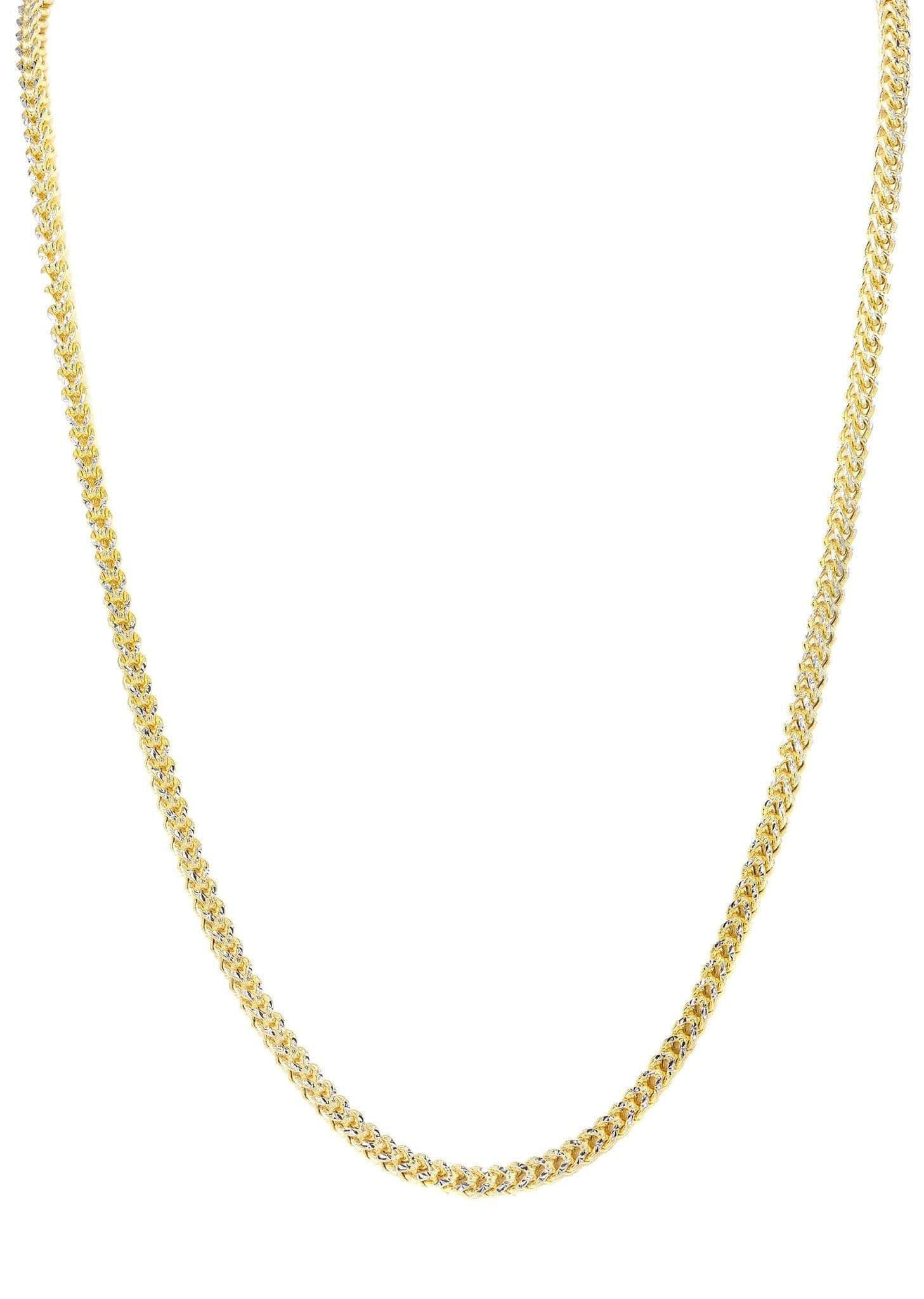 Gold Chain - Mens Semi Solid Diamond Cut Franco Chain 10K/14K Gold - Image 3