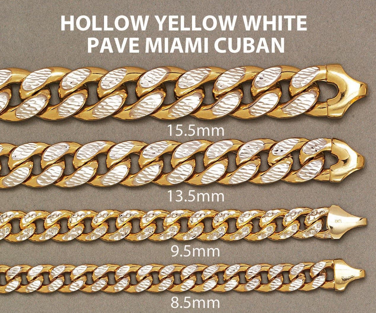 Gold Chain - Mens Semi Solid Diamond Cut Miami Cuban Link Chain 10K/14K Gold - Image 5