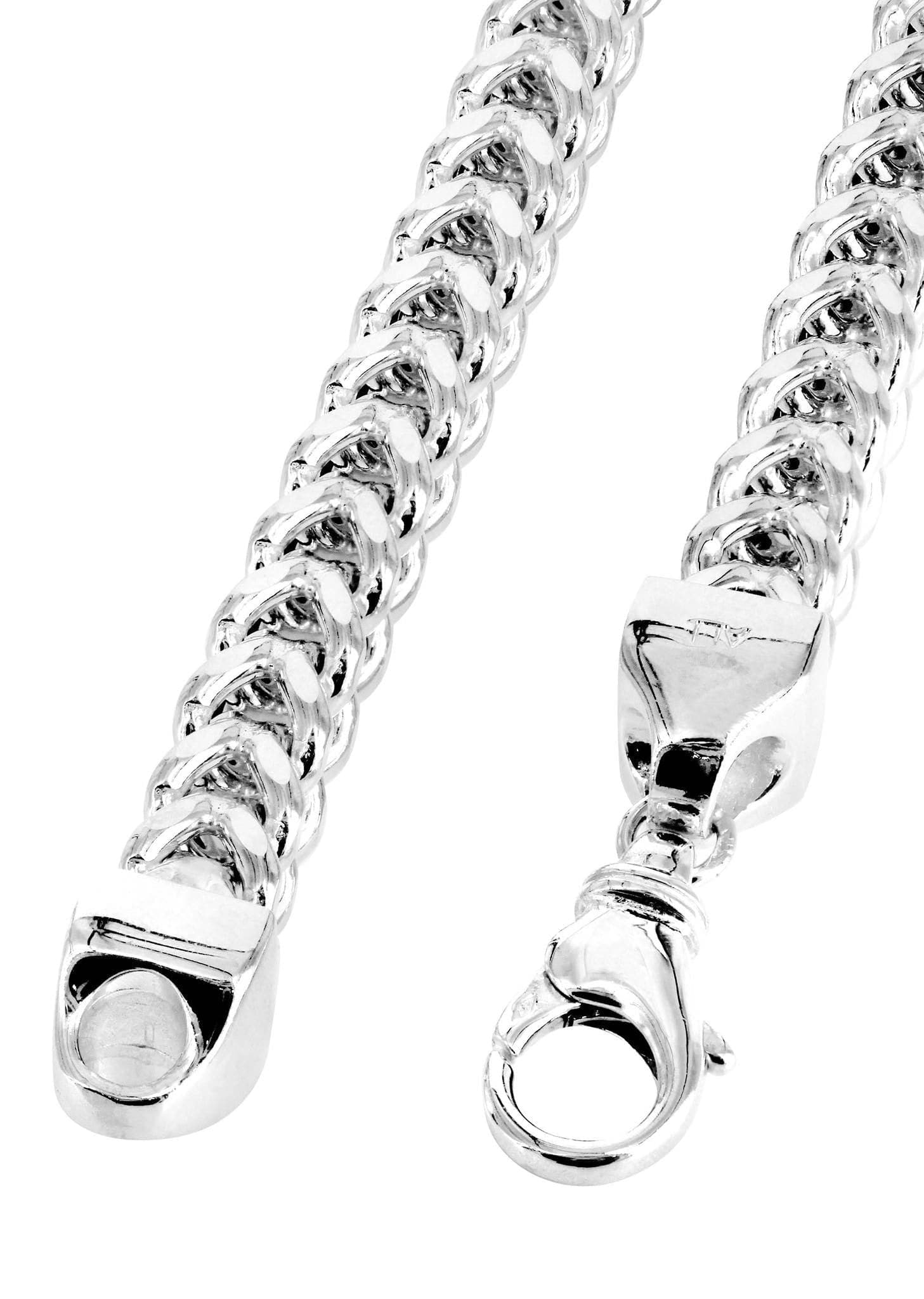 Gold Chain - Mens Semi Solid  Franco Chain 10K/14K White Gold - Image 4
