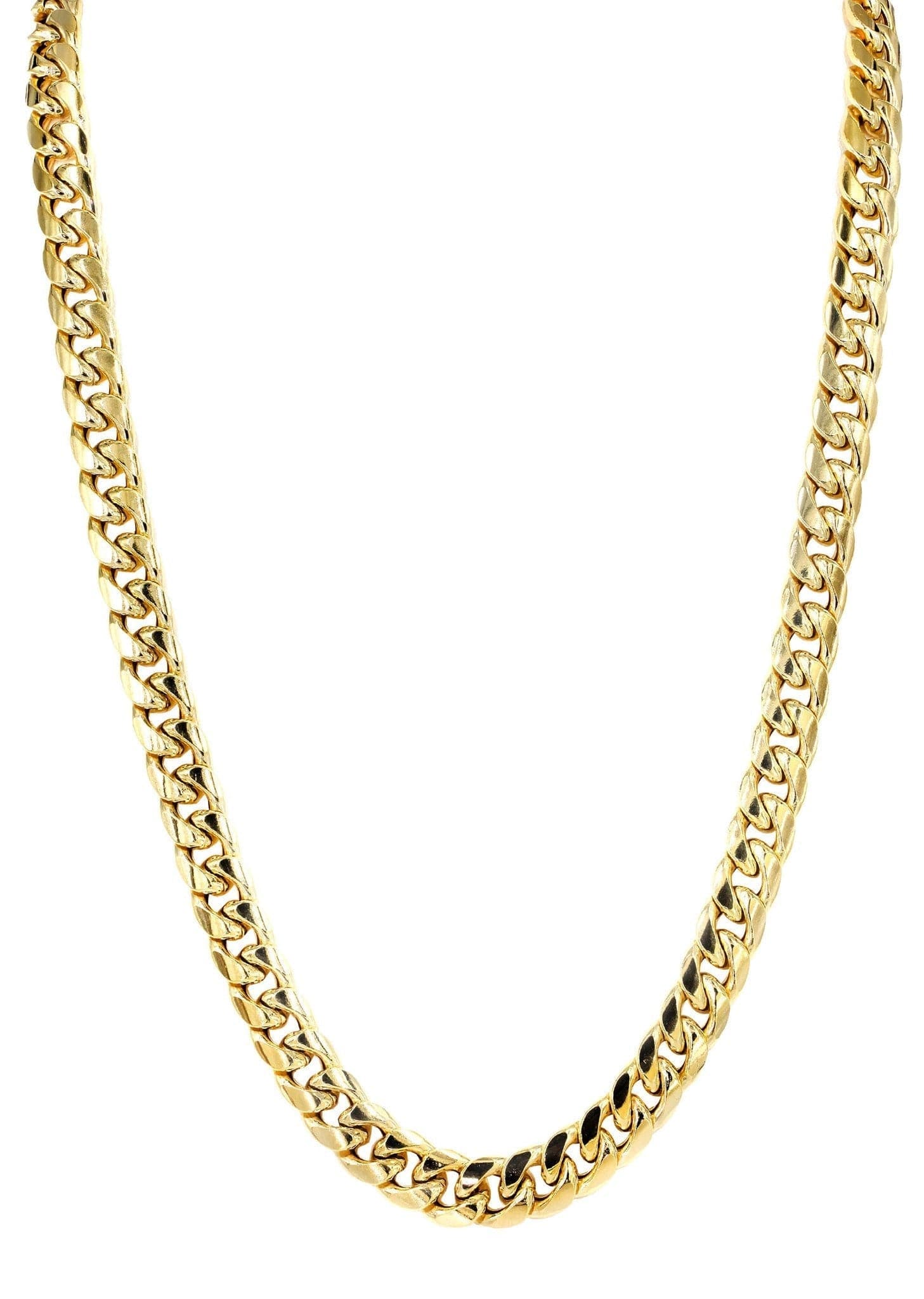 Gold Chain - Mens Semi Solid  Miami Cuban Link Chain 10K/14K Gold - Image 3