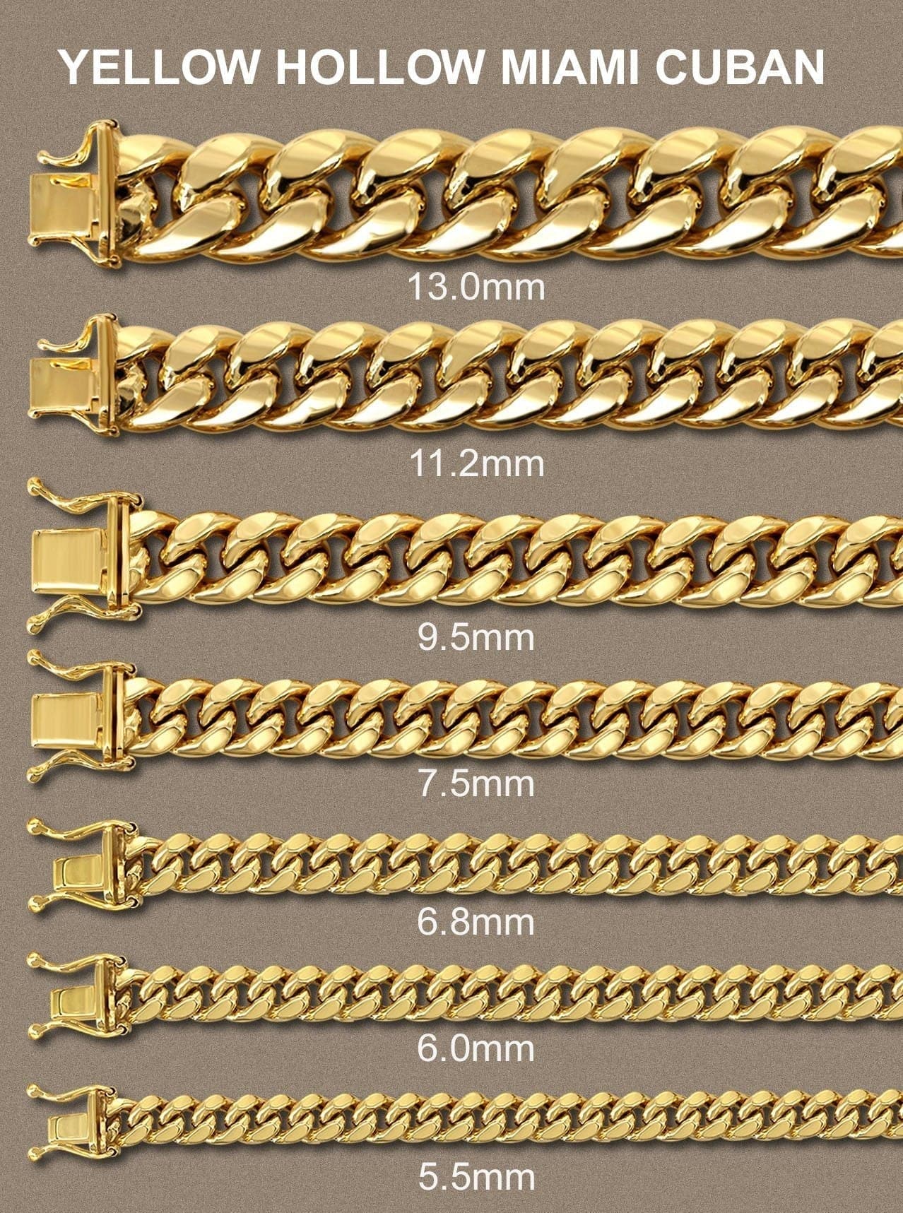 Gold Chain - Mens Semi Solid  Miami Cuban Link Chain 10K/14K Gold - Image 5