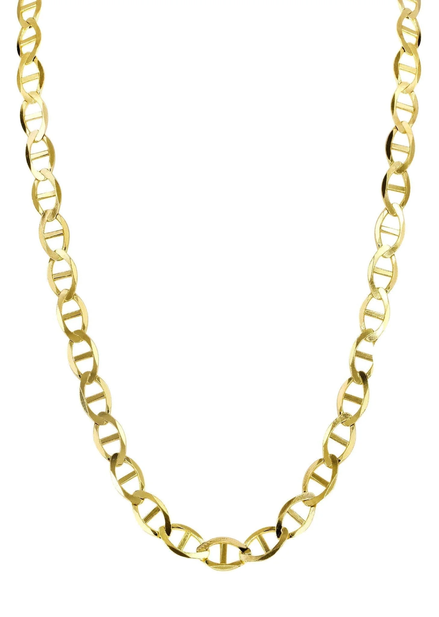 Gold Chain - Mens Solid Mariner Chain 10K/14K Gold - Image 3