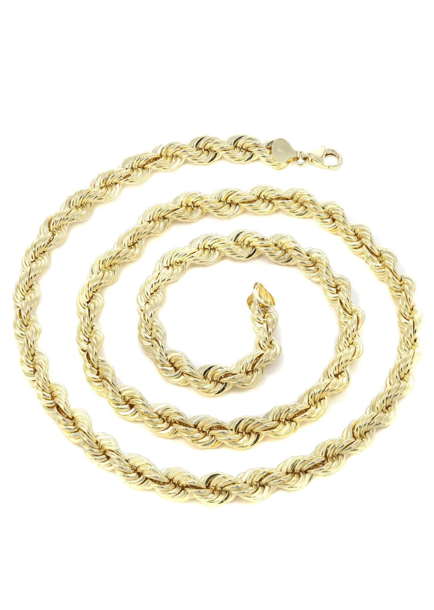 Gold Chain - Mens Solid Rope Chain 10K/14K Gold - Image 2