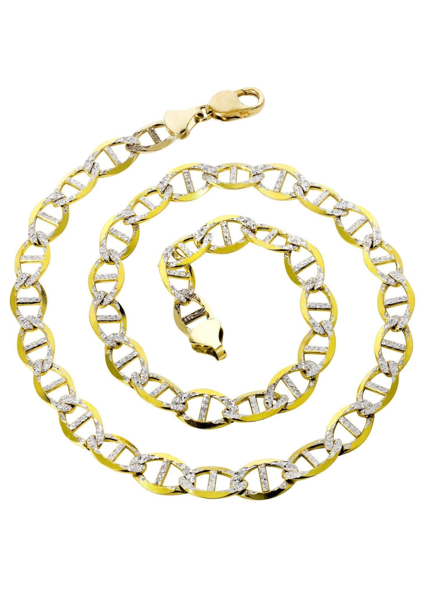 Gold Chain - Womens Diamond Cut Mariner Chain 10K/14K Gold - Image 2