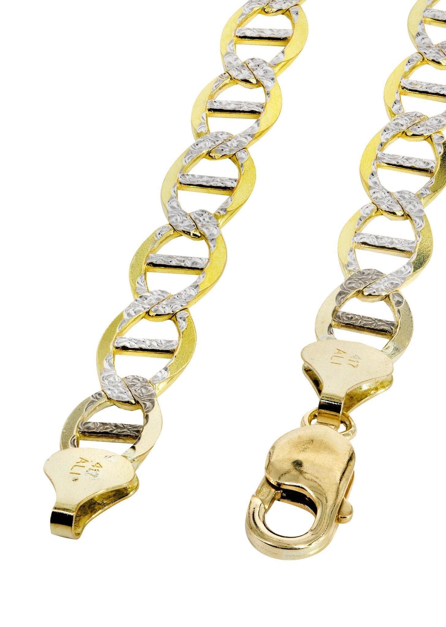 Gold Chain - Womens Diamond Cut Mariner Chain 10K/14K Gold - Image 4