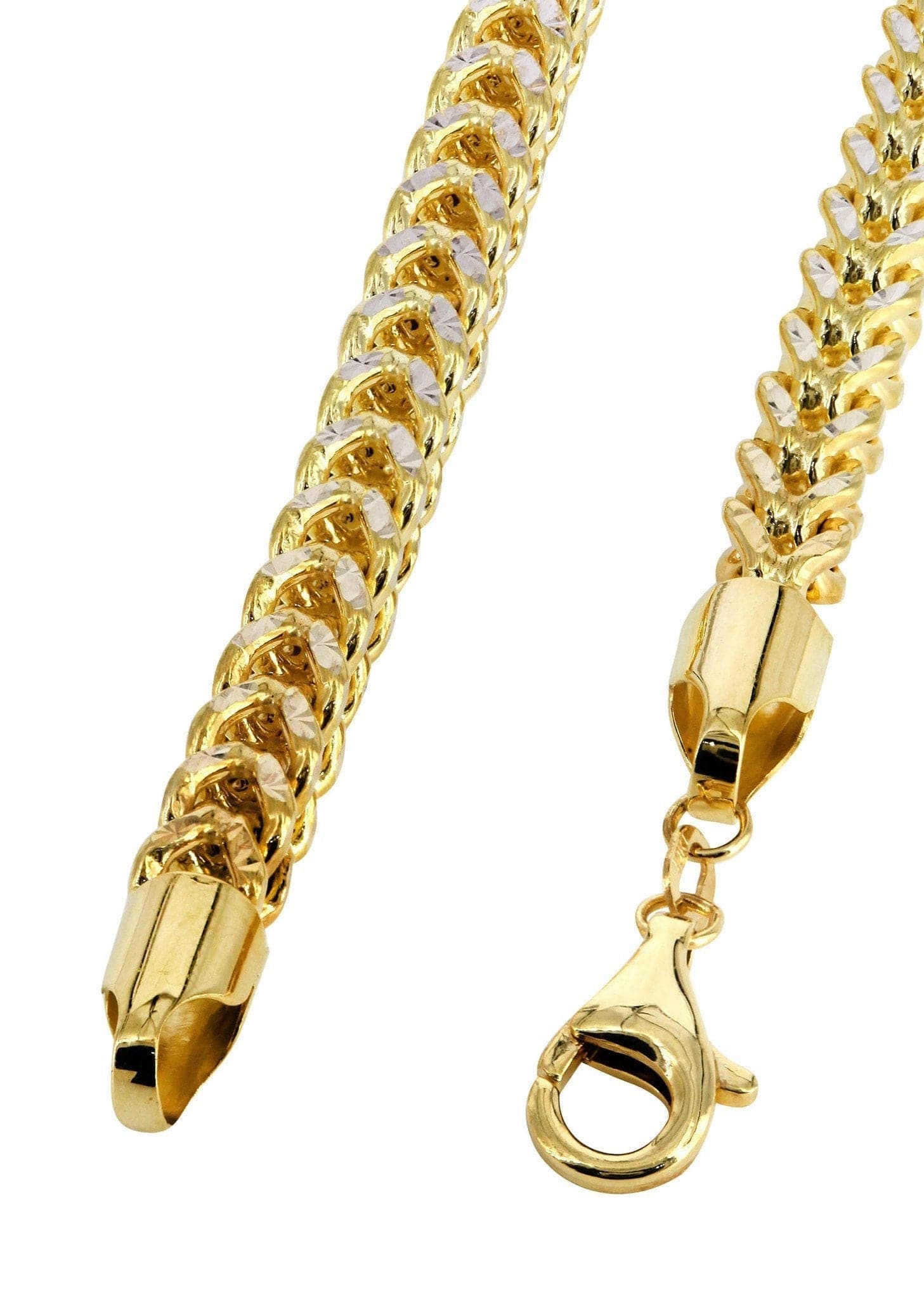 Gold Chain - Womens Semi Solid Diamond Cut Franco Chain 10K/14K Gold - Image 4