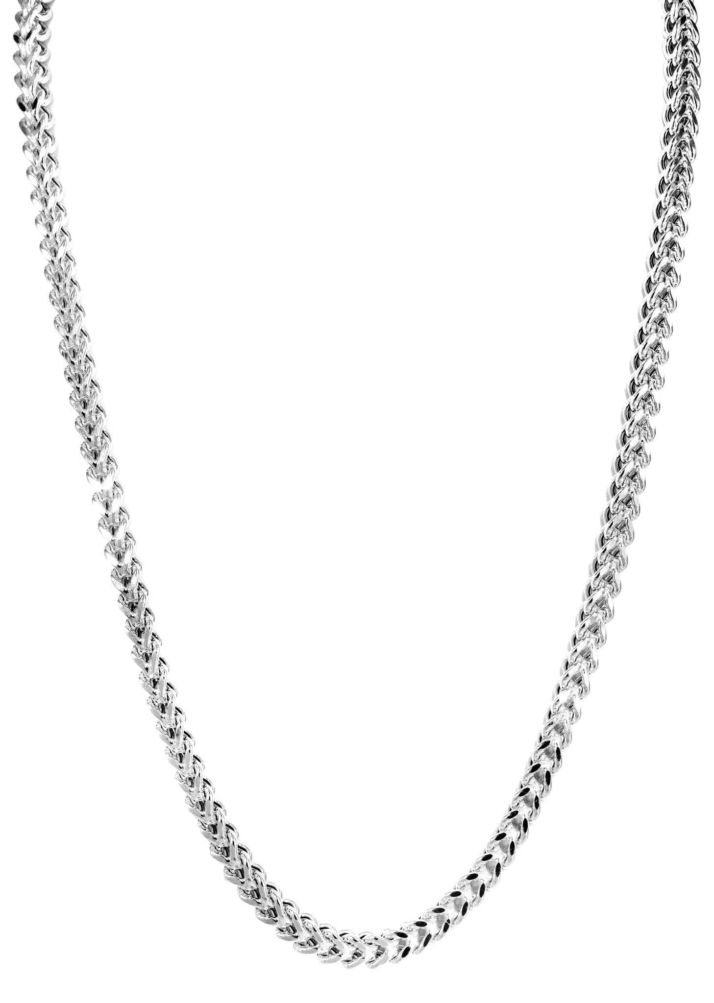 Gold Chain - Womens Semi Solid  Franco Chain 10K/14K White Gold - Image 3