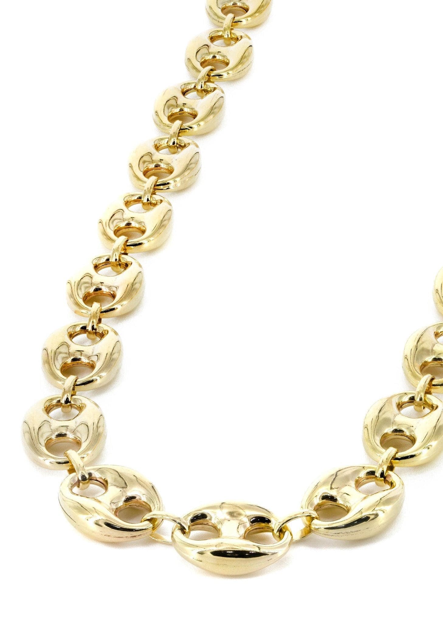 Gold Chain - Womens Semi Solid  Puff Chain 10K/14K Gold