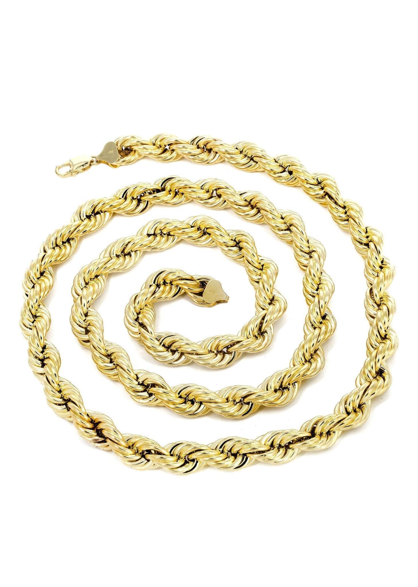 Gold Chain - Womens Semi Solid Rope Chain 10K/14K Gold - Image 2