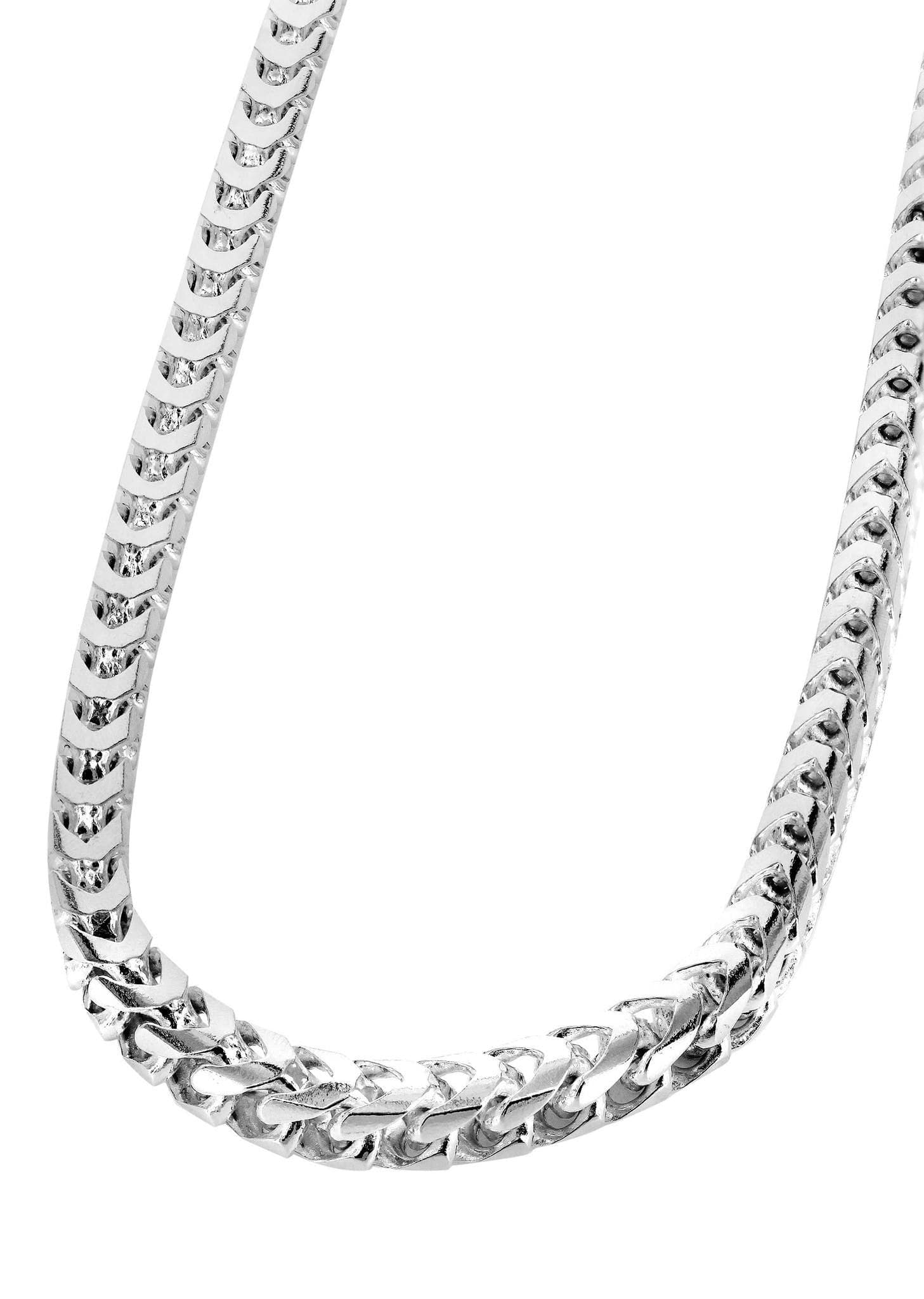 Gold Chain - Womens Solid Franco Chain 10K/14K White Gold