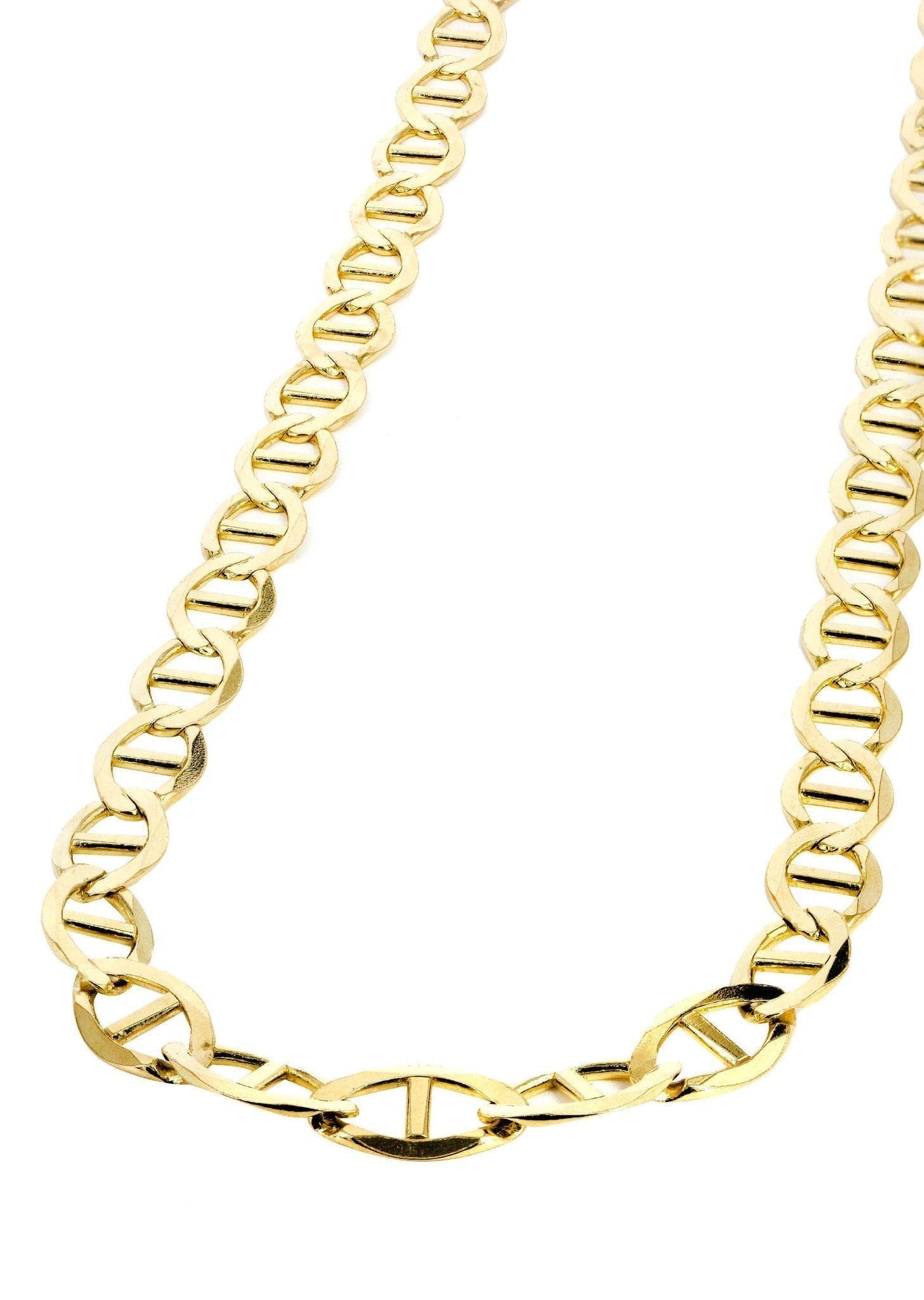 Gold Chain - Womens Solid Mariner Chain 10K/14K Gold