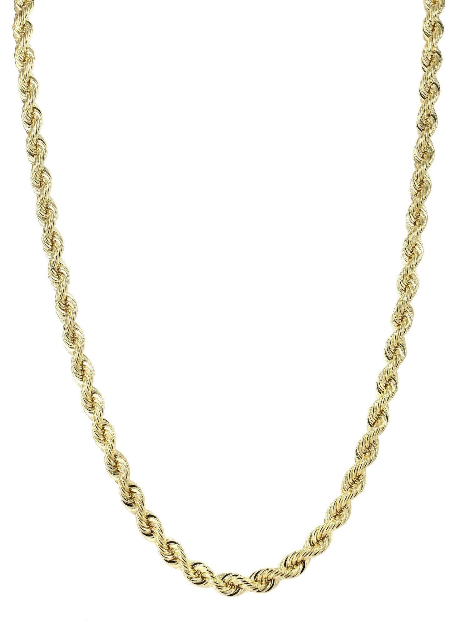 Gold Chain - Womens Solid Rope Chain 10K/14K Gold - Image 3