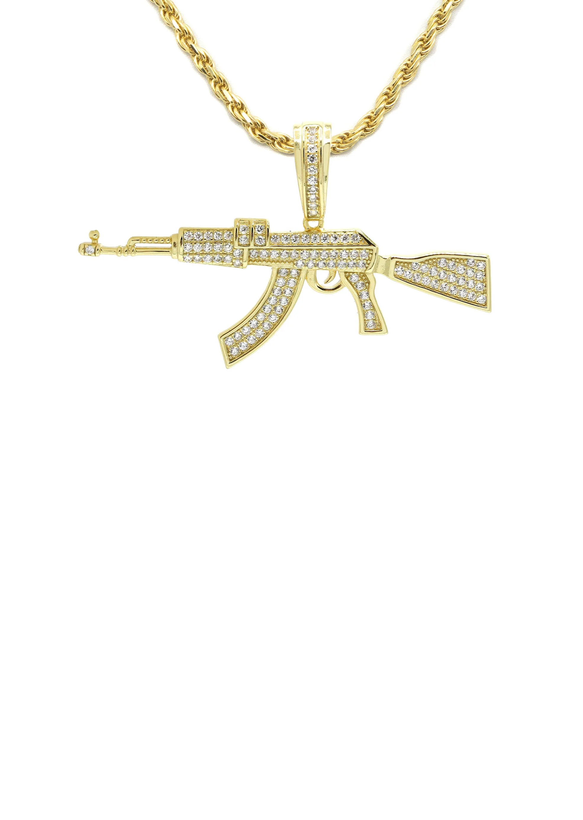 Silver Necklace - Gold Gun Necklace | 14.6 Grams - Image 2