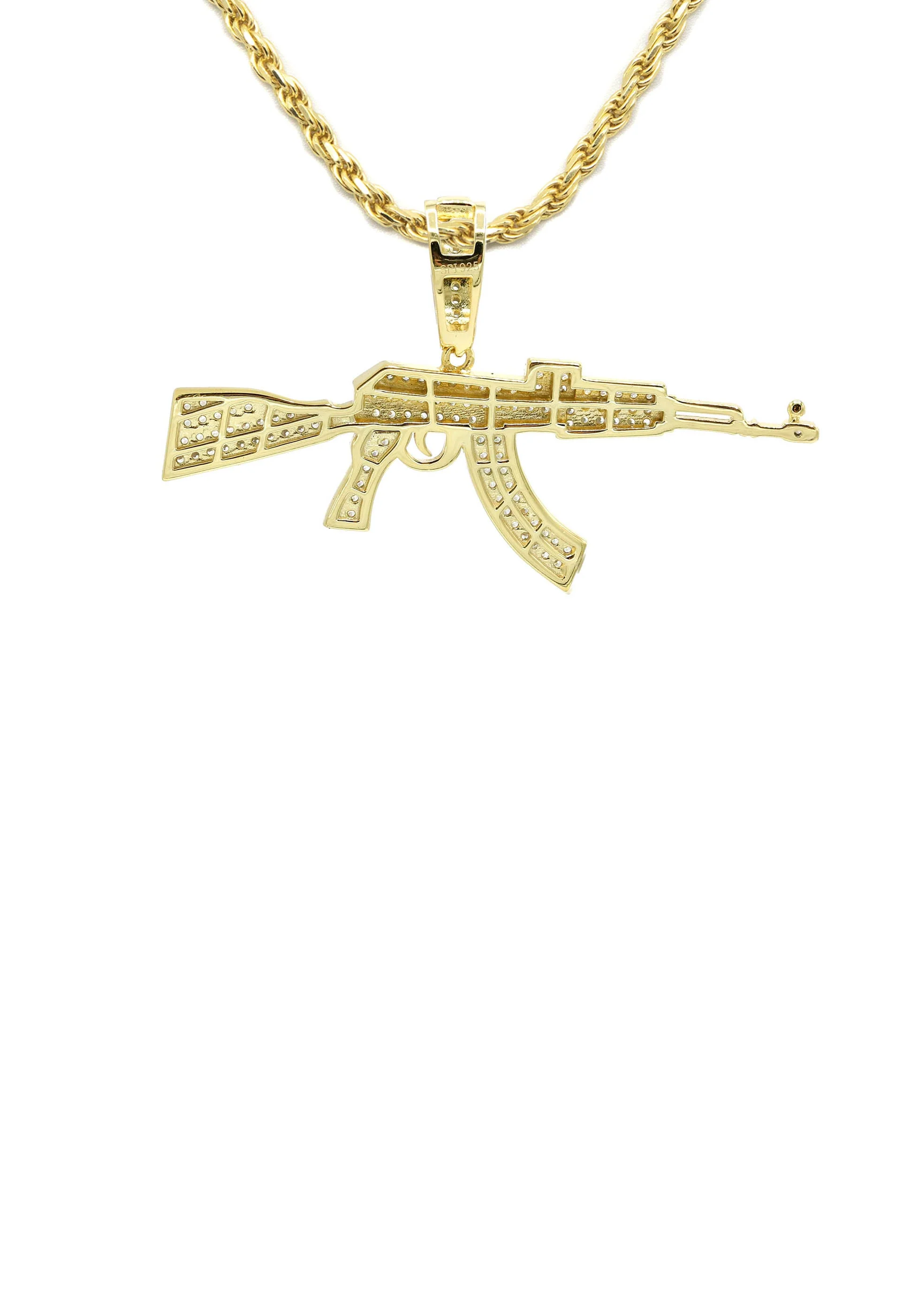 Silver Necklace - Gold Gun Necklace | 14.6 Grams - Image 3