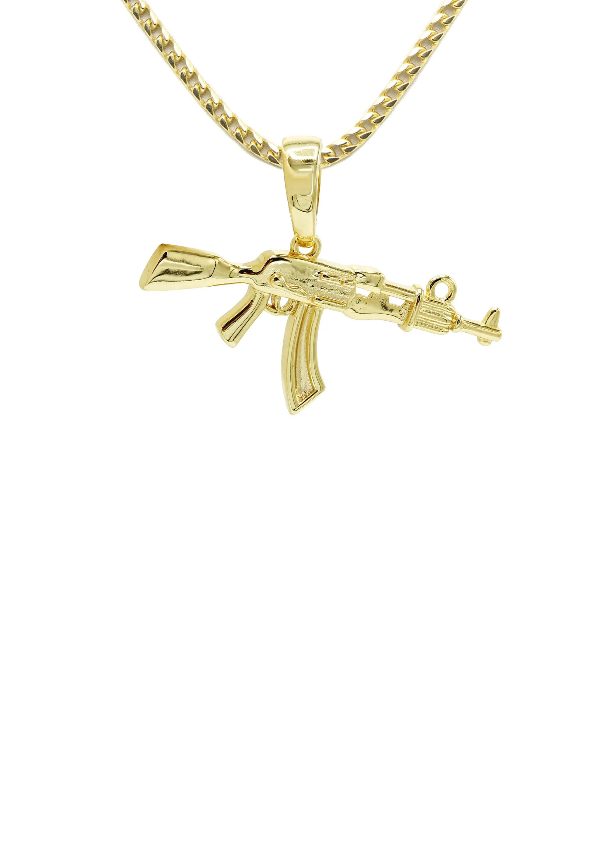 Silver Necklace - Gold Gun Necklace | 11 Grams - Image 2