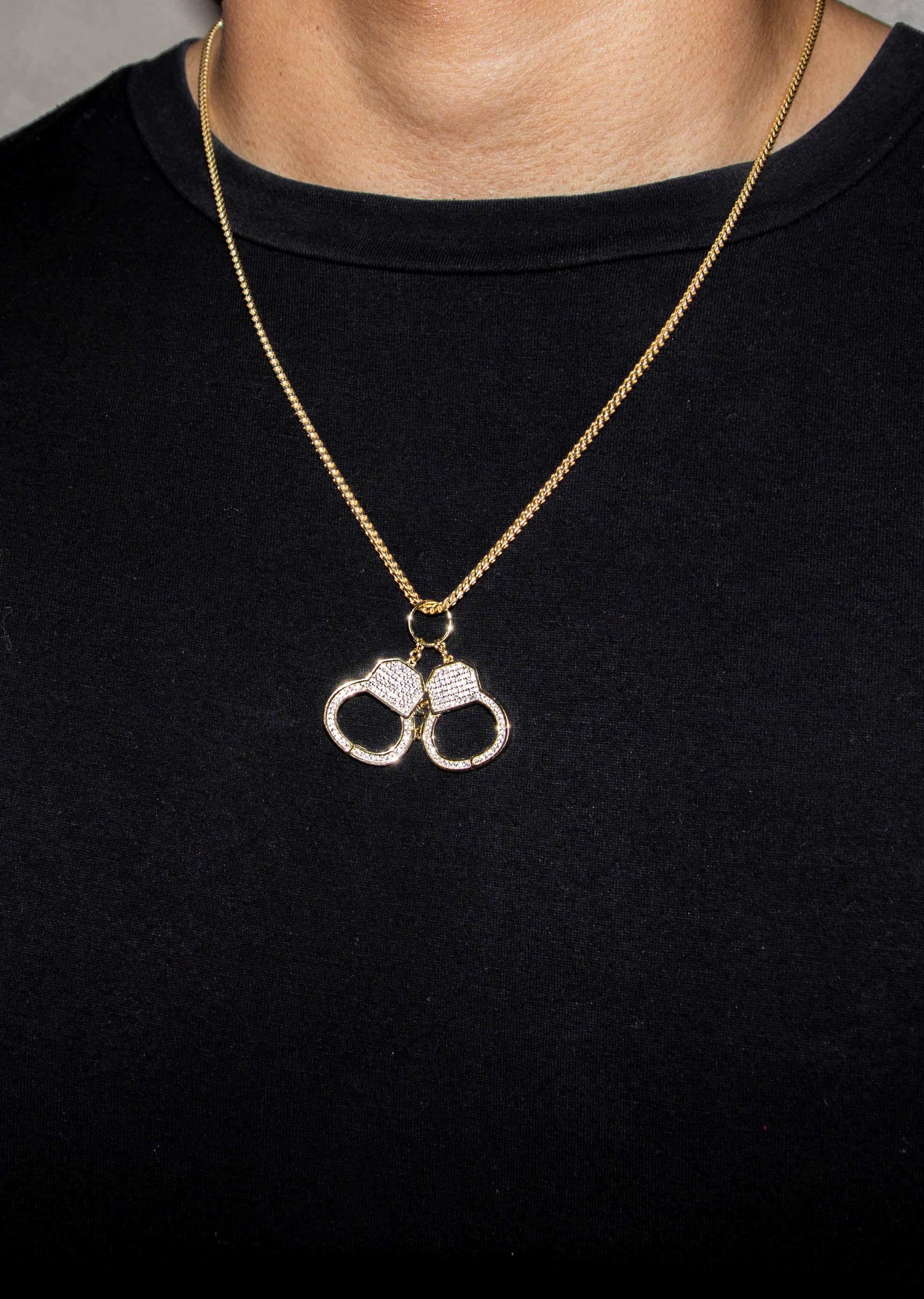 Silver Necklace - Gold Hand Cuffs Necklace | 13.3 Grams - Image 5