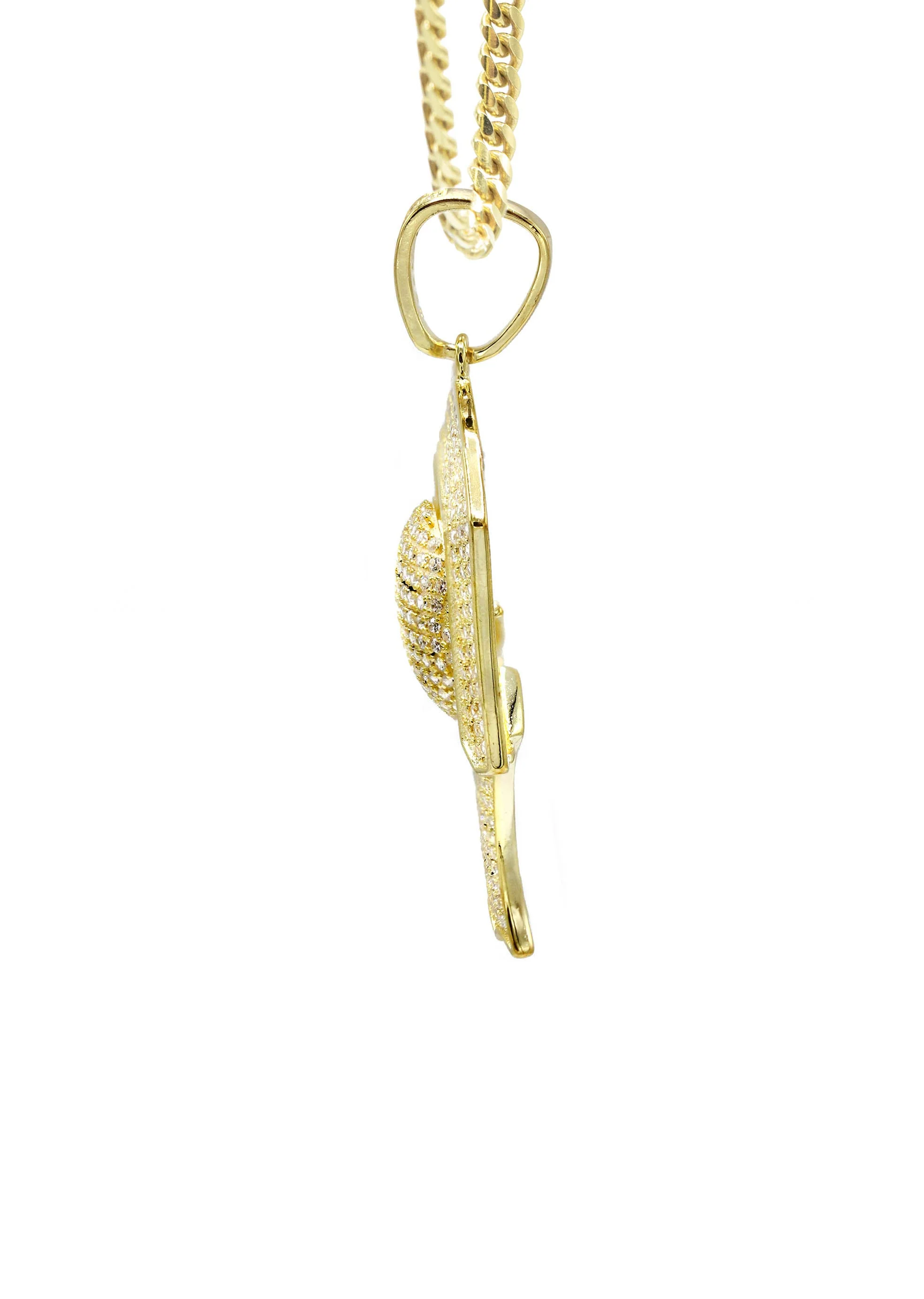 Silver Necklace - Gold Basketball Hoop Necklace | 22.1 Grams - Image 4