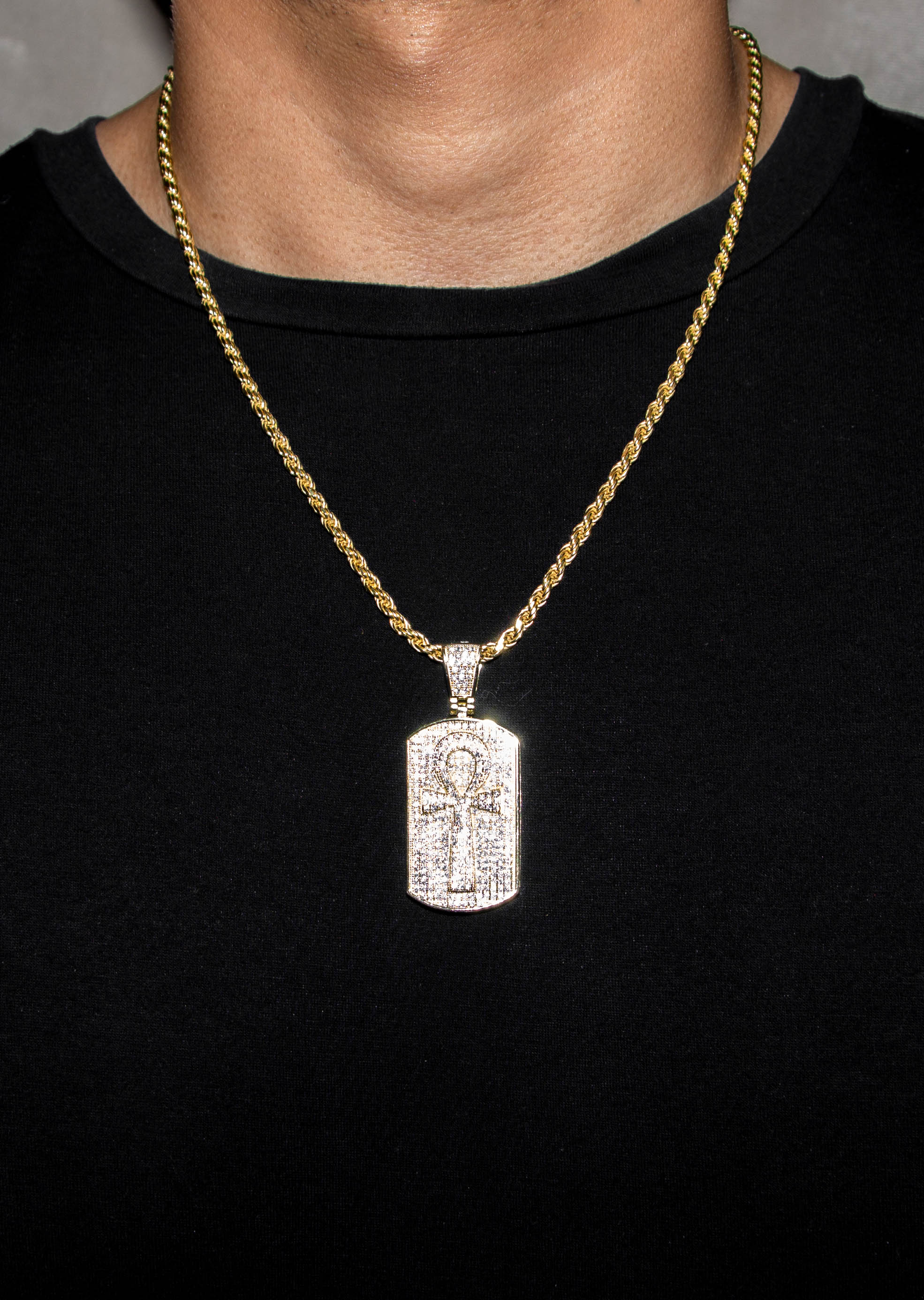 Silver Necklace - Gold Ankh Dog Tag Necklace | 30.4 Grams - Image 5