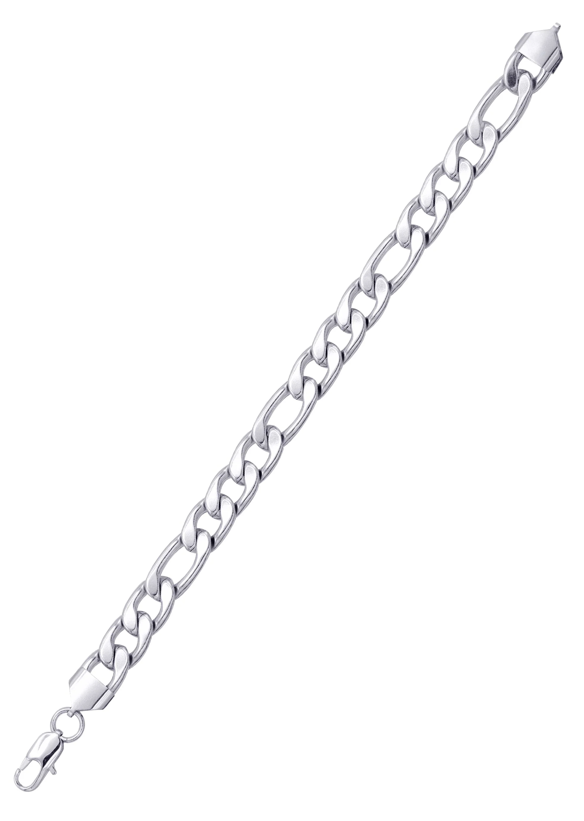 White Gold Plated Figaro Bracelet - Image 3