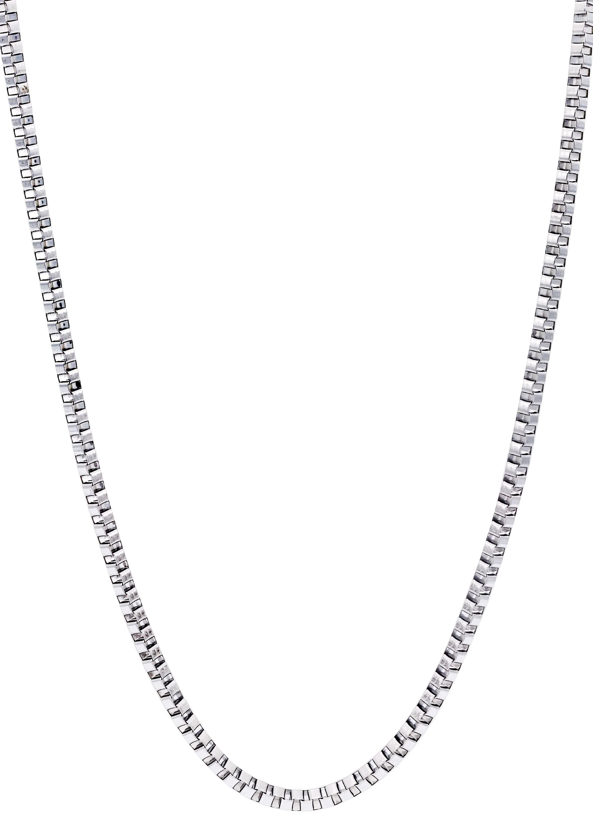 White Gold Plated Box Chain - Image 2