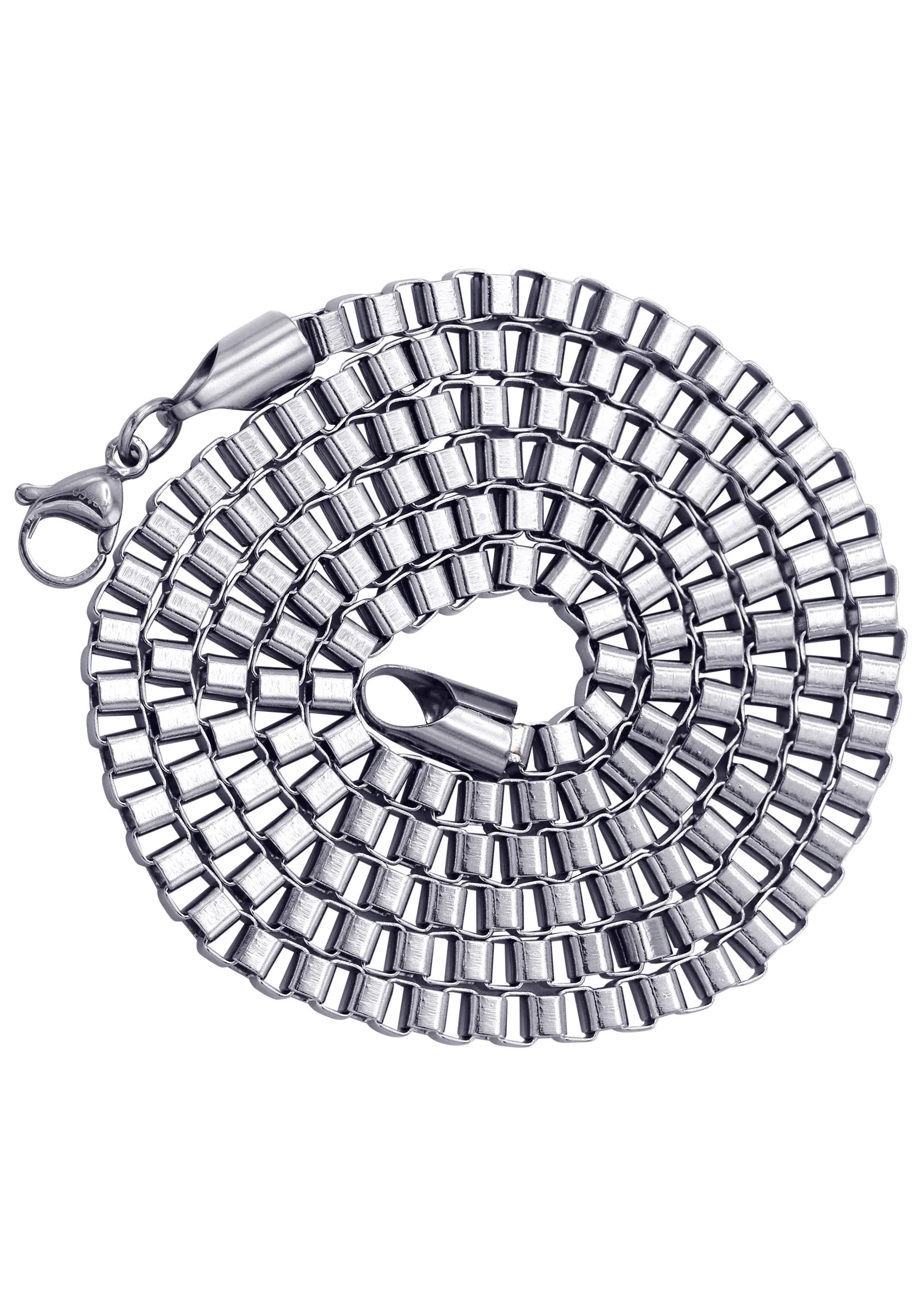 White Gold Plated Box Chain - Image 3
