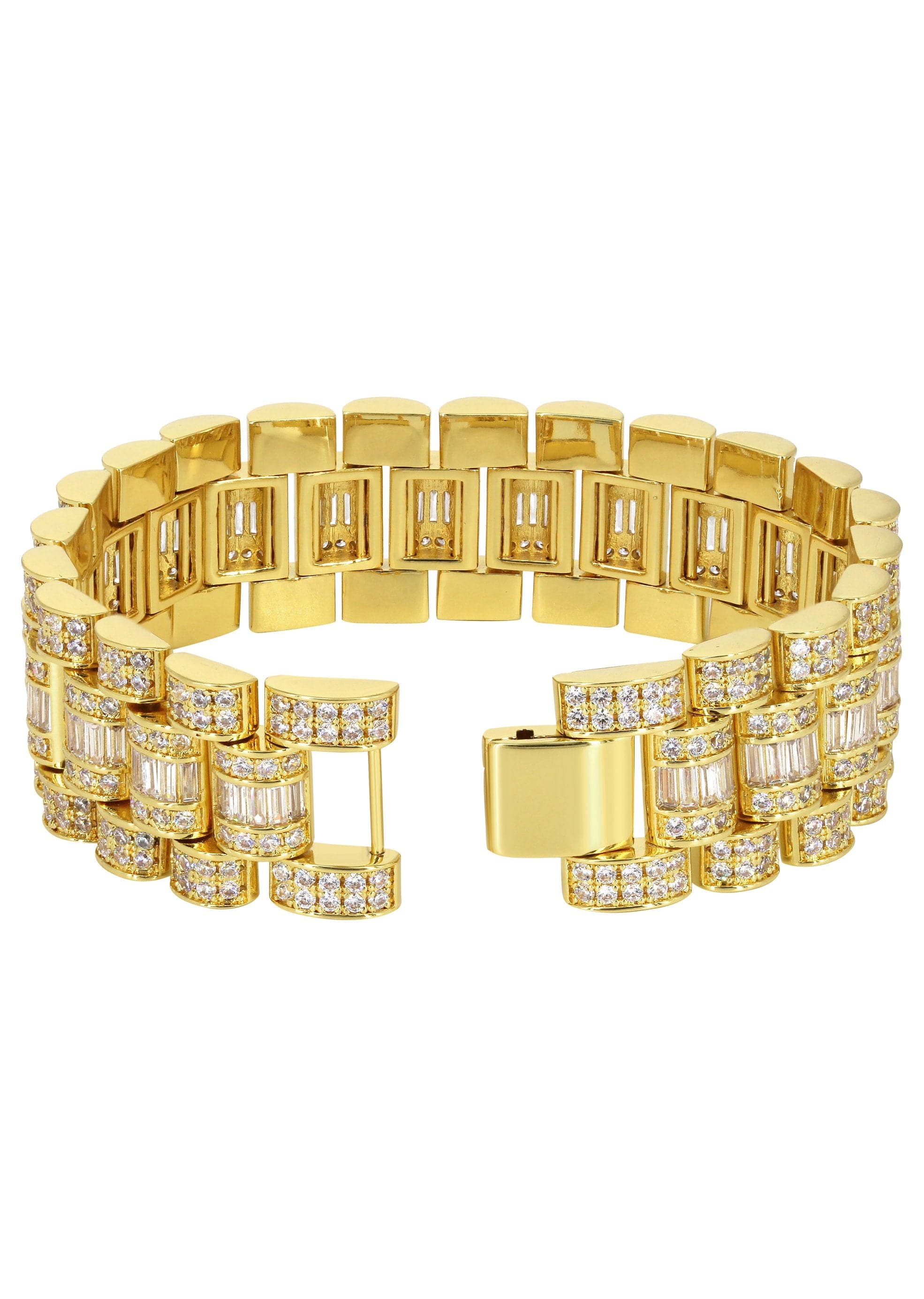 Baguette Presidential Bracelet Gold Plated - Image 2