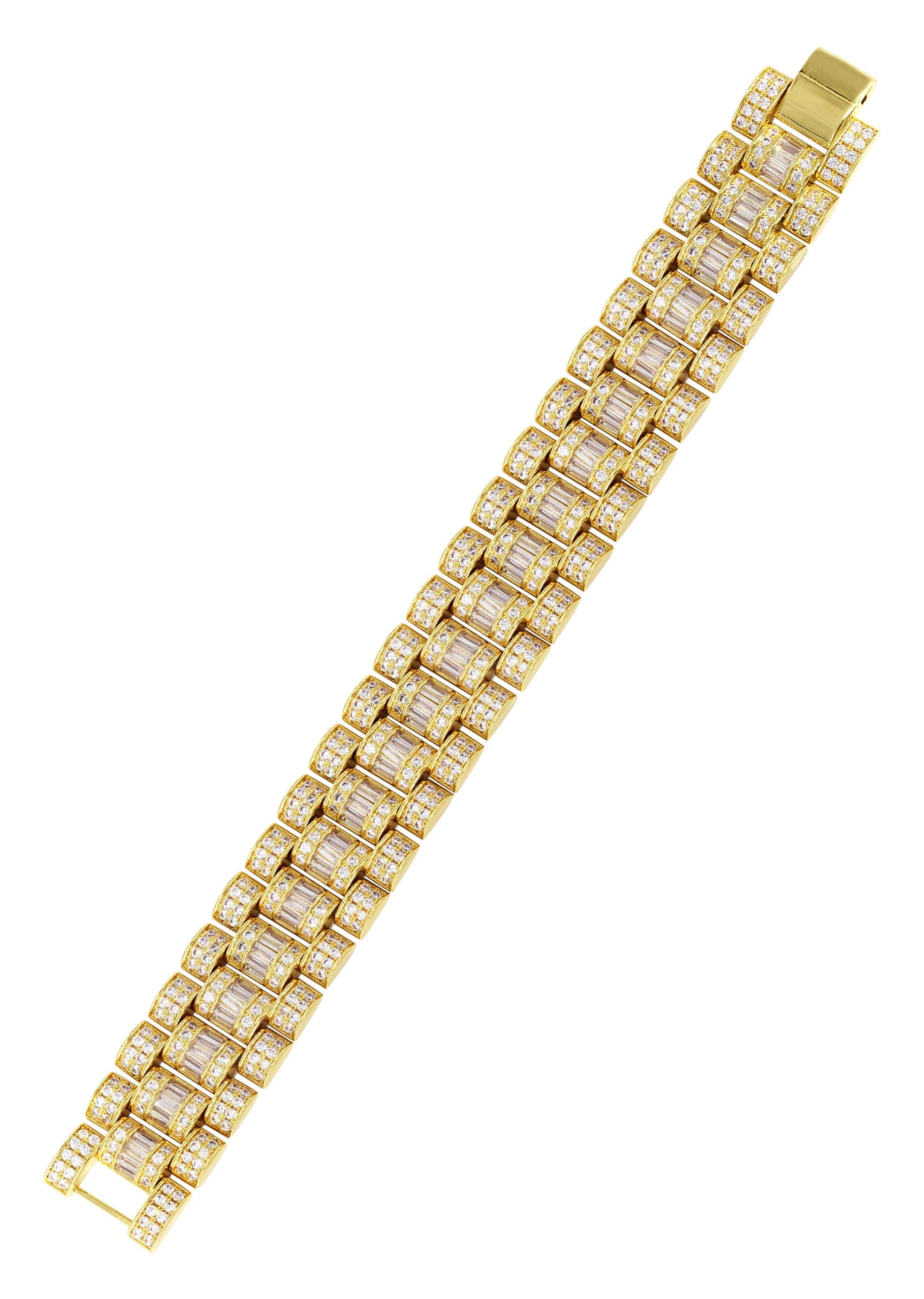 Baguette Presidential Bracelet Gold Plated - Image 4