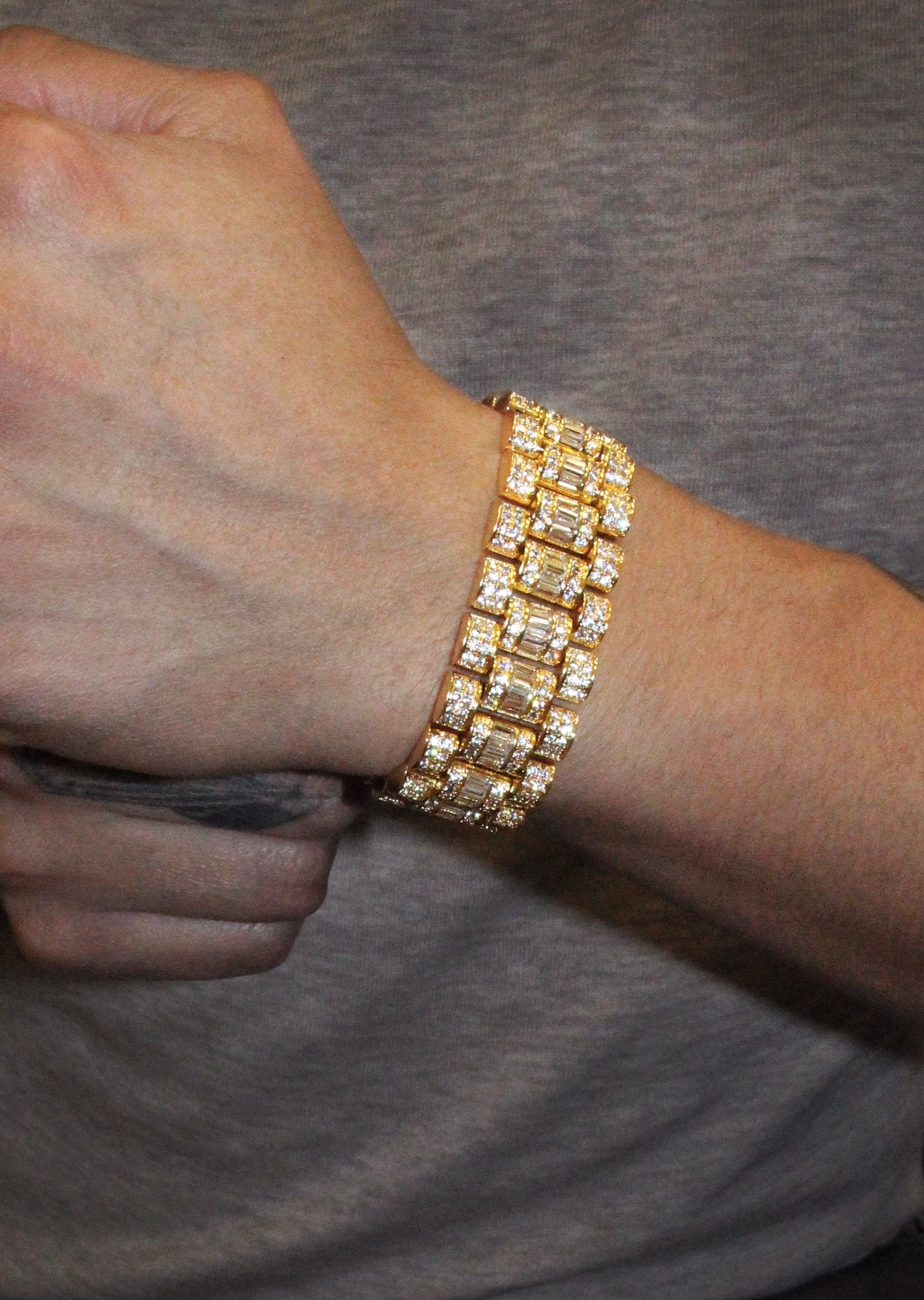 Baguette Presidential Bracelet Gold Plated - Image 5