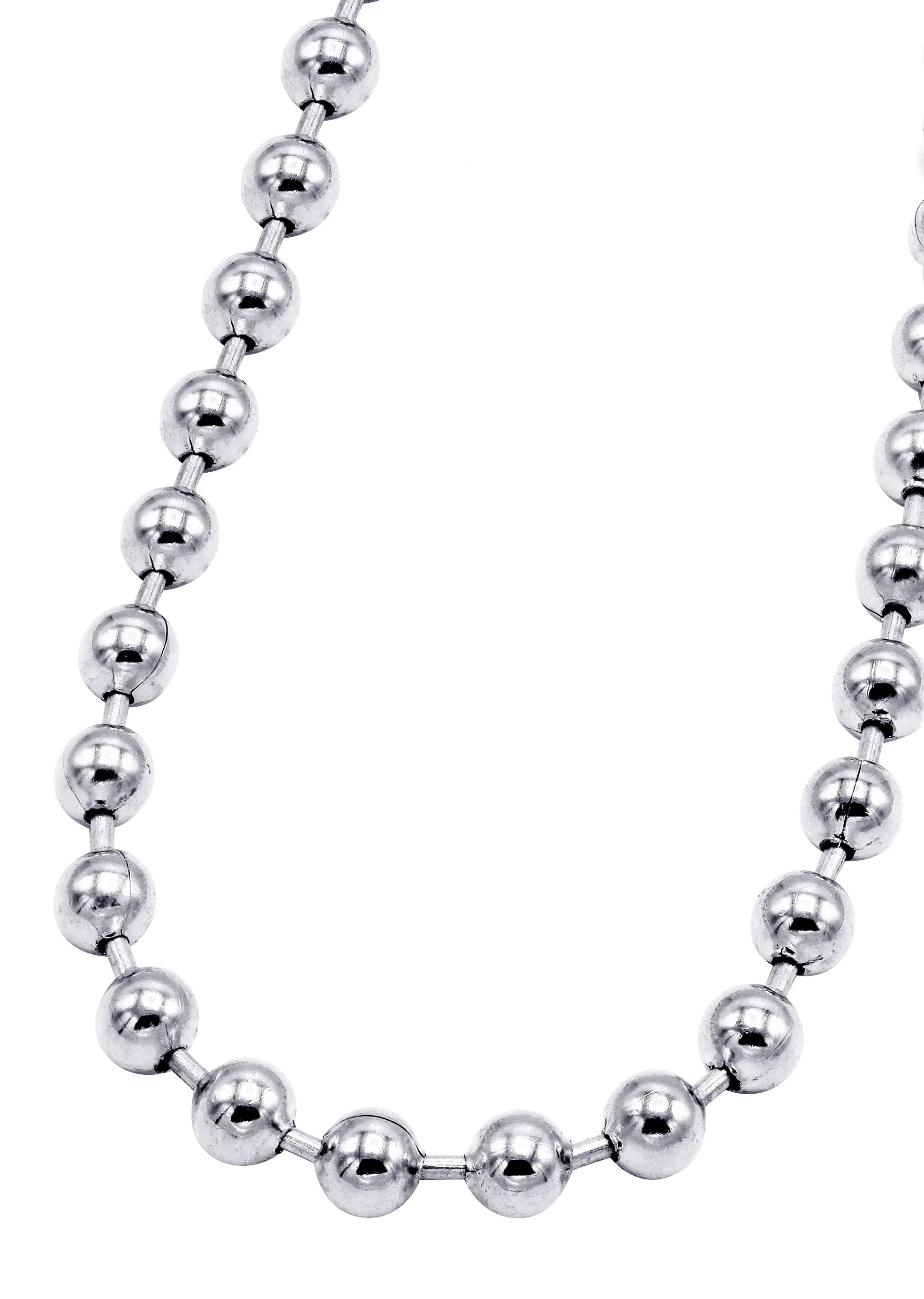 White Gold Plated Mens Dog Tag Chain
