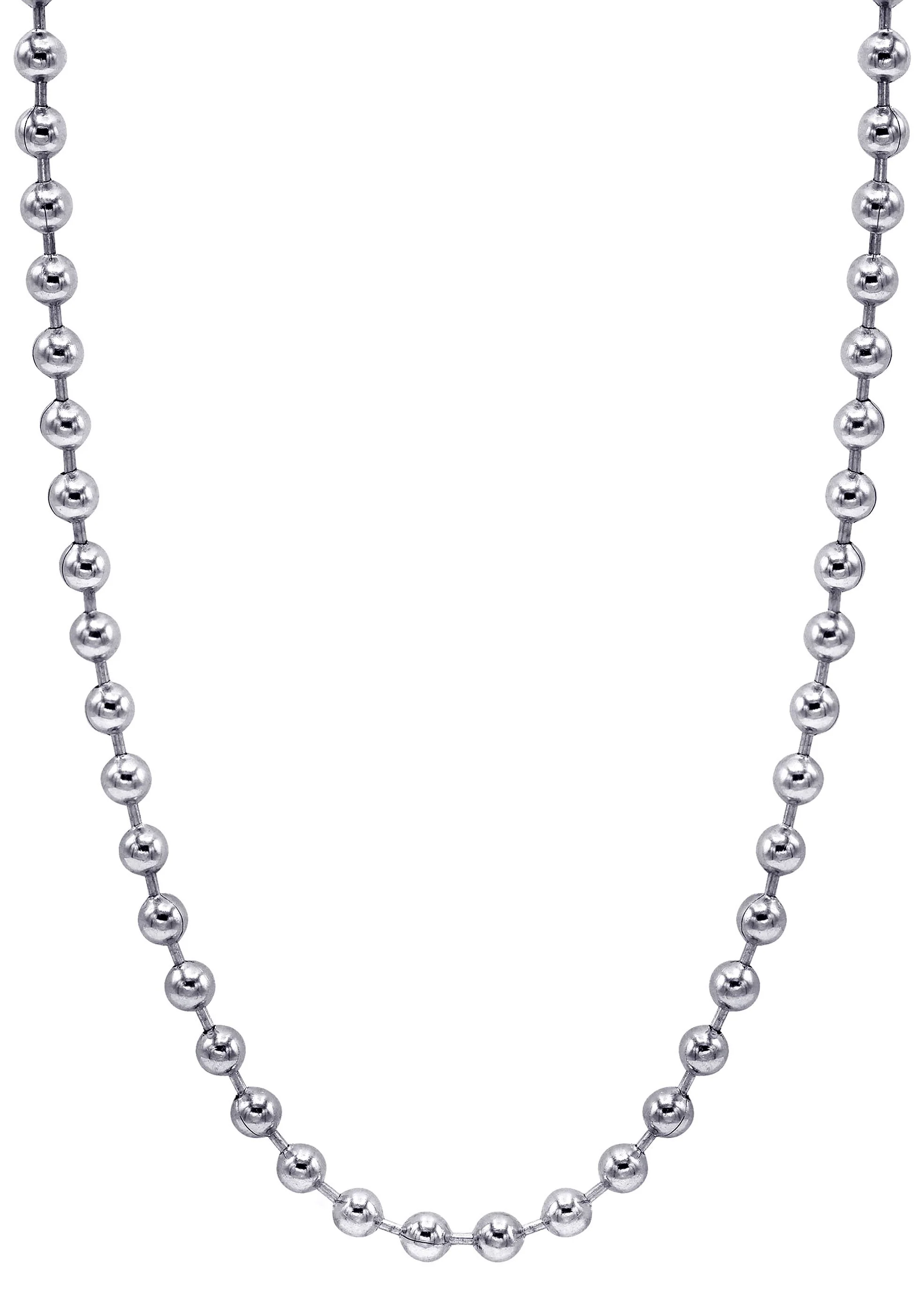 White Gold Plated Mens Dog Tag Chain - Image 2