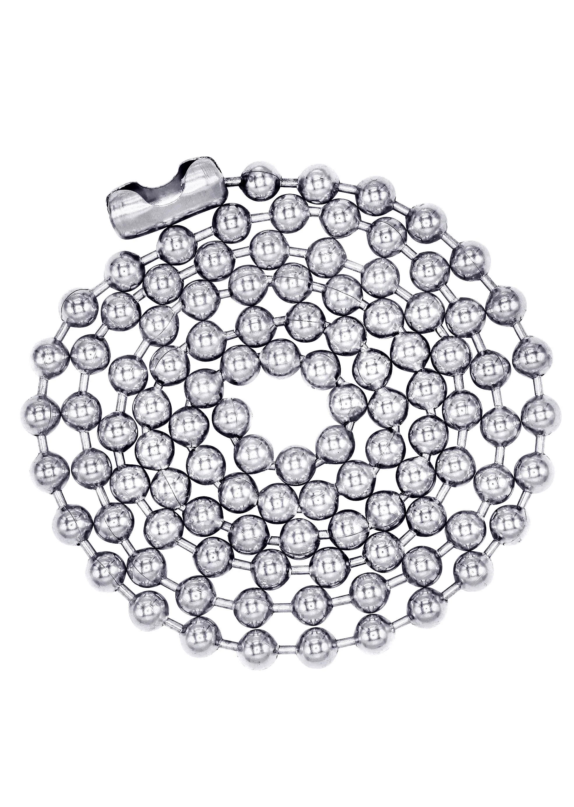 White Gold Plated Mens Dog Tag Chain - Image 3