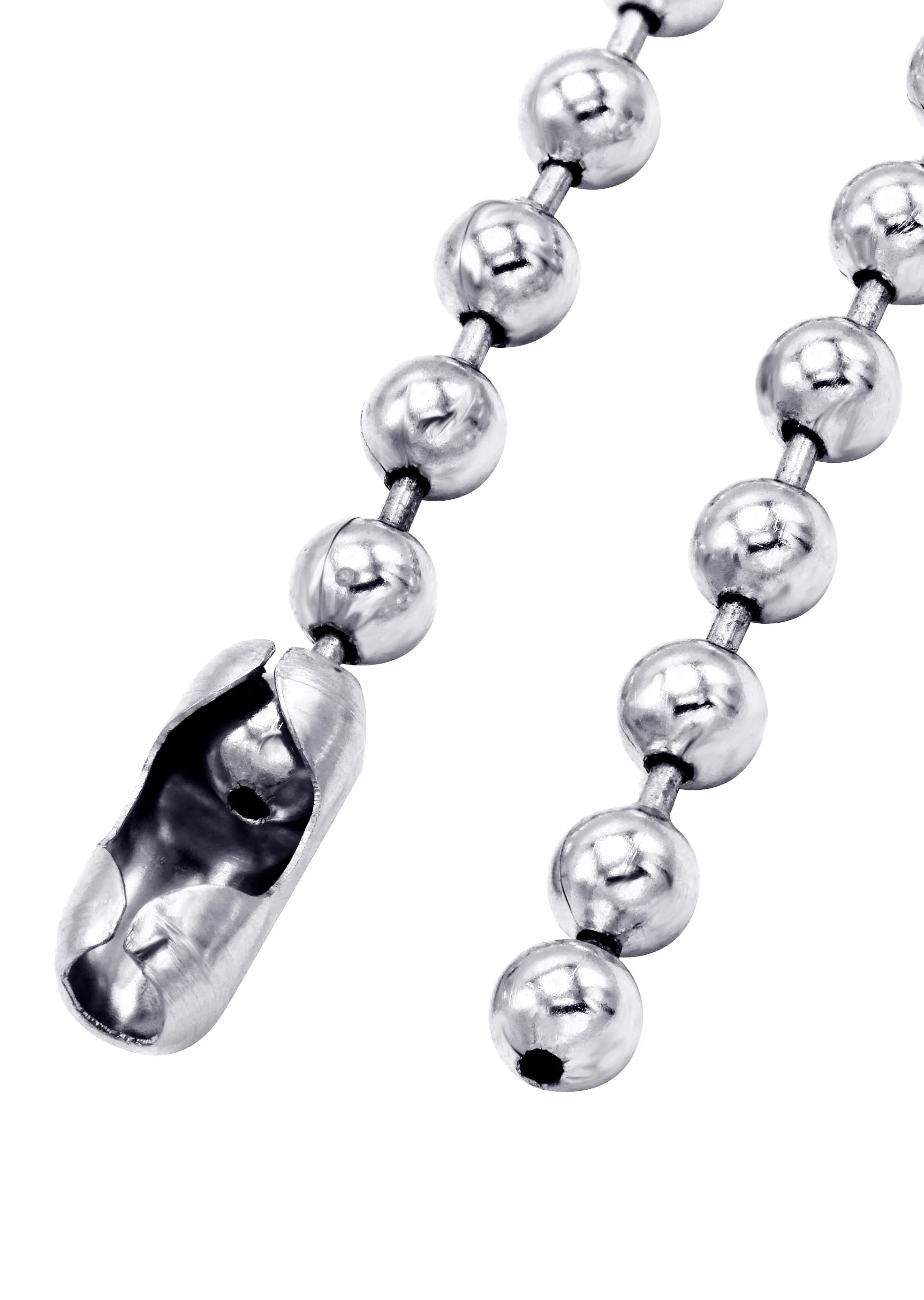 White Gold Plated Mens Dog Tag Chain - Image 4