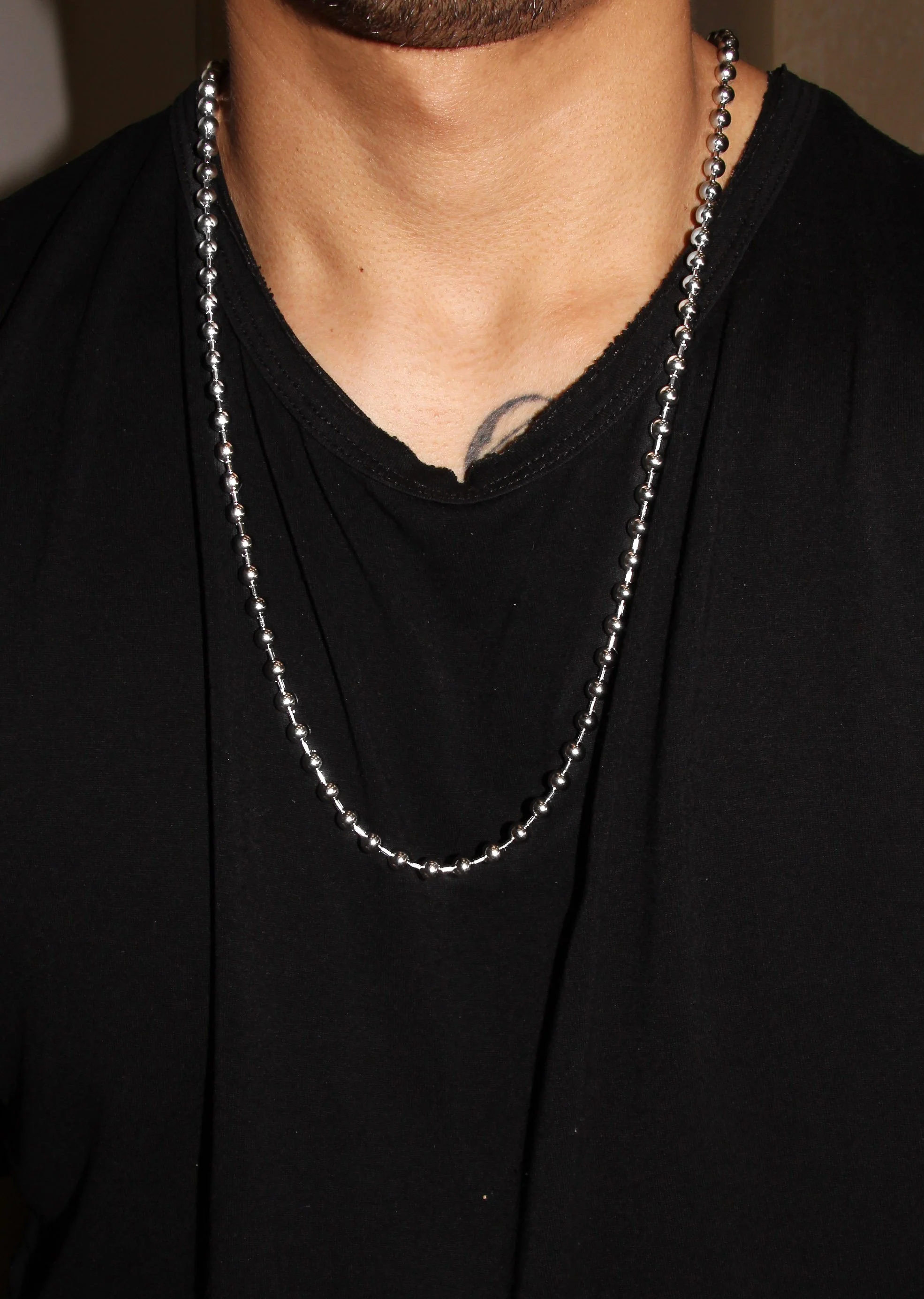 White Gold Plated Mens Dog Tag Chain - Image 6