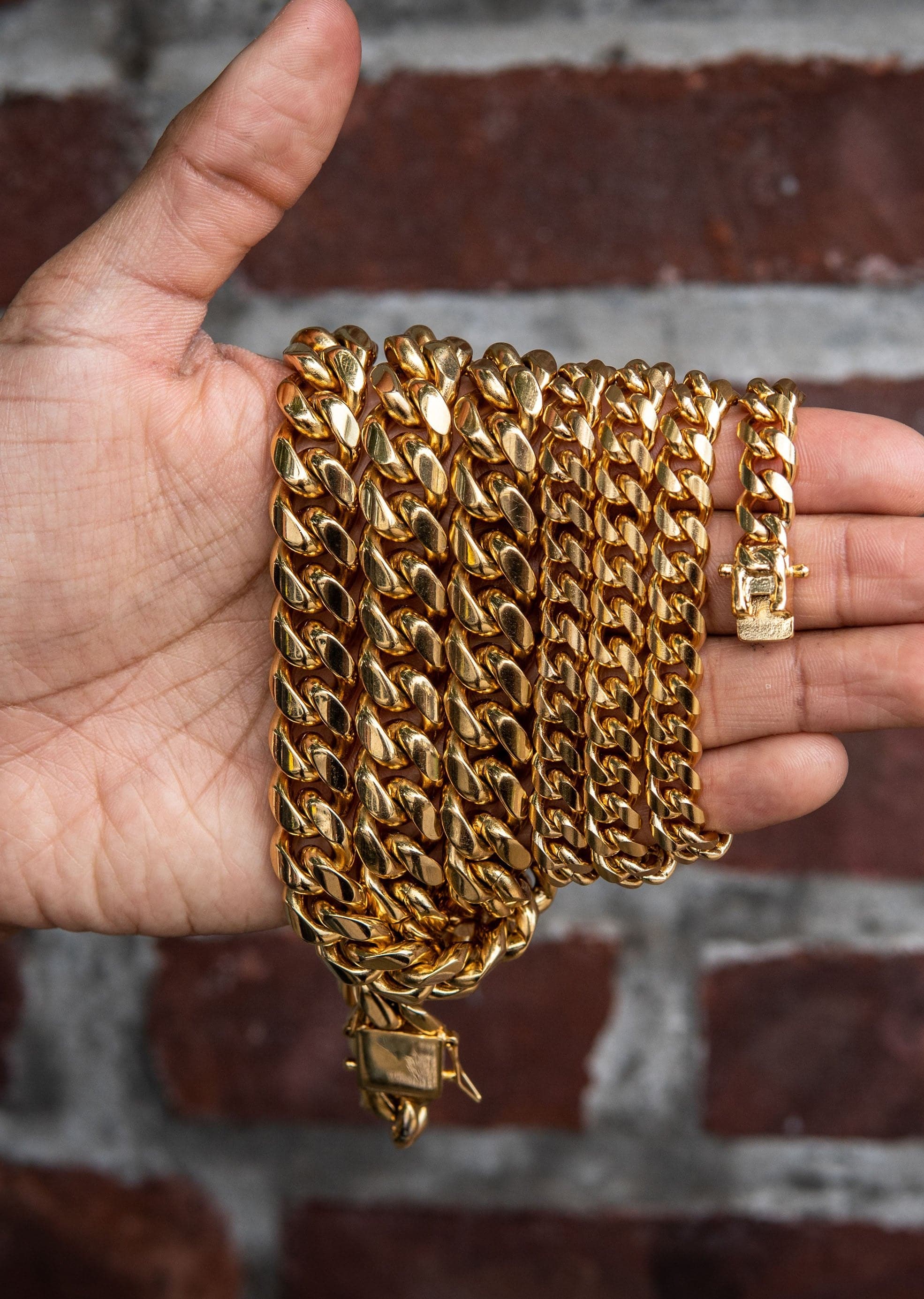 Gold Plated Double Miami Cuban Link ( 10 MM & 14 MM ) - Image 3