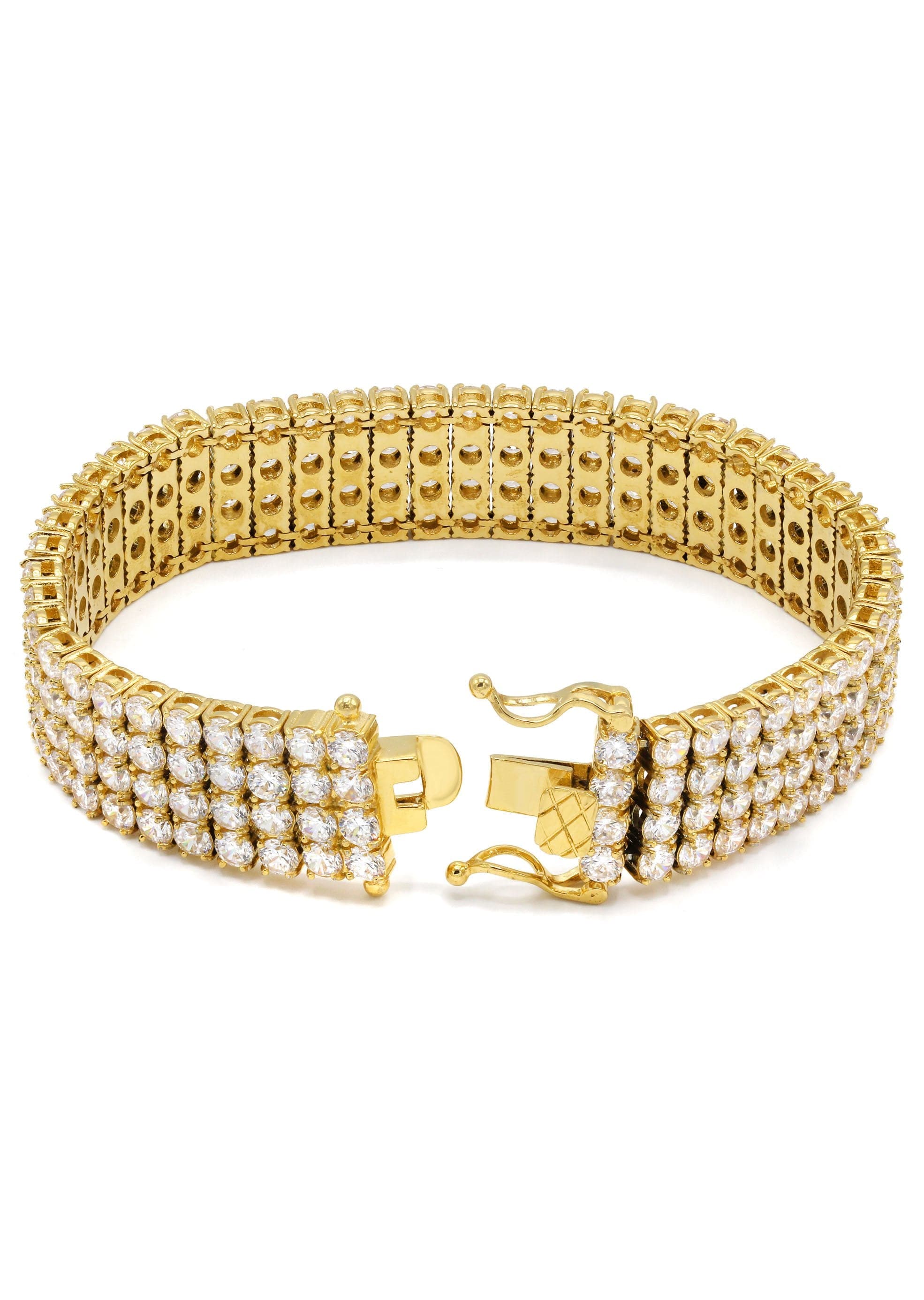 Gold Plated Four Row Tennis Bracelet - Image 2