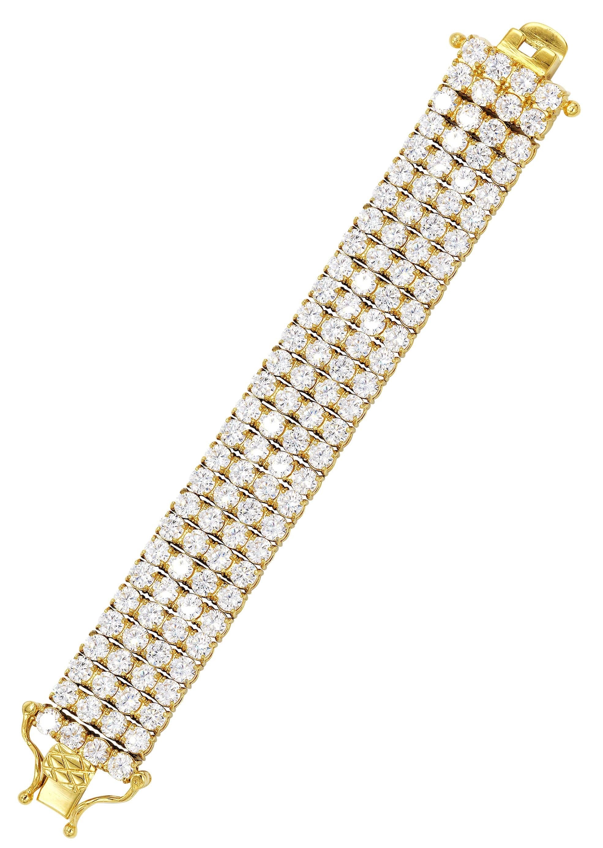 Gold Plated Four Row Tennis Bracelet - Image 3