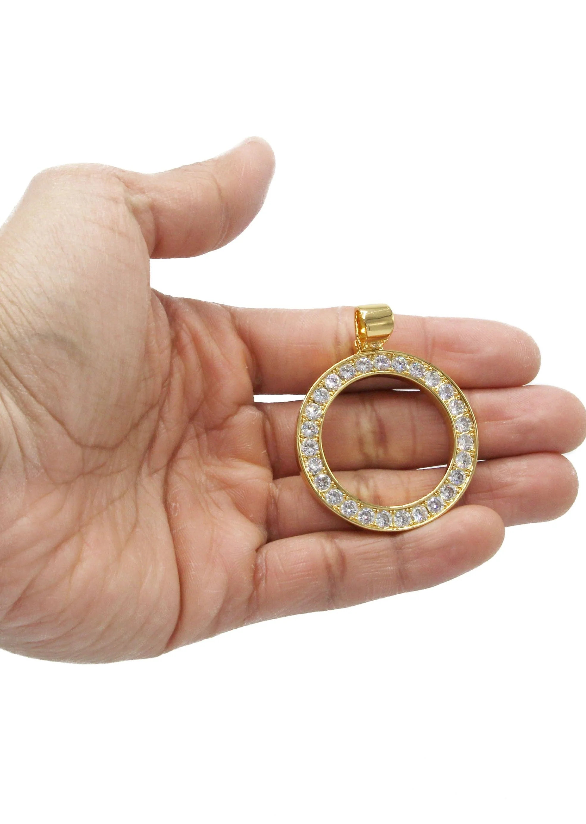 Mens Gold Plated Circle Pendant | 17 Grams - Image 4