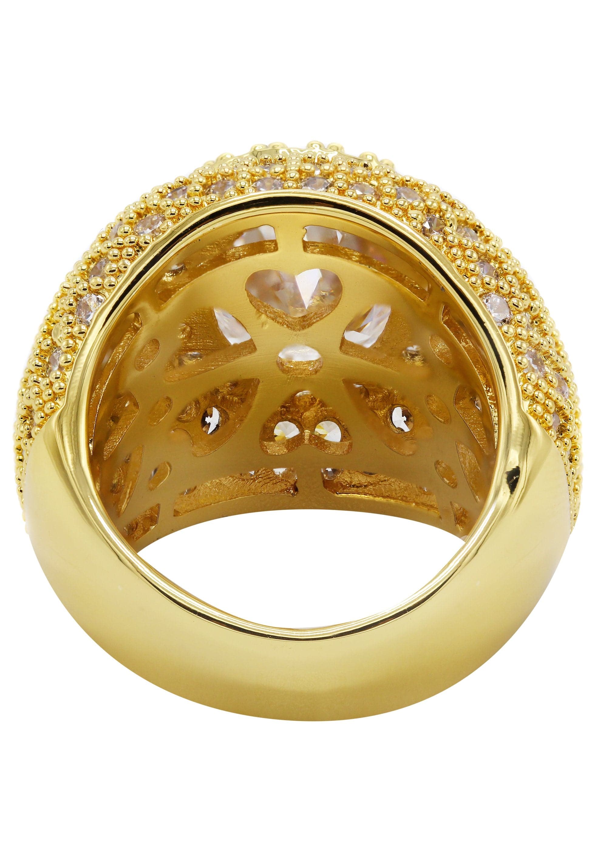 Gold Plated Clear Crystal Ring | 13.8 Grams - Image 3