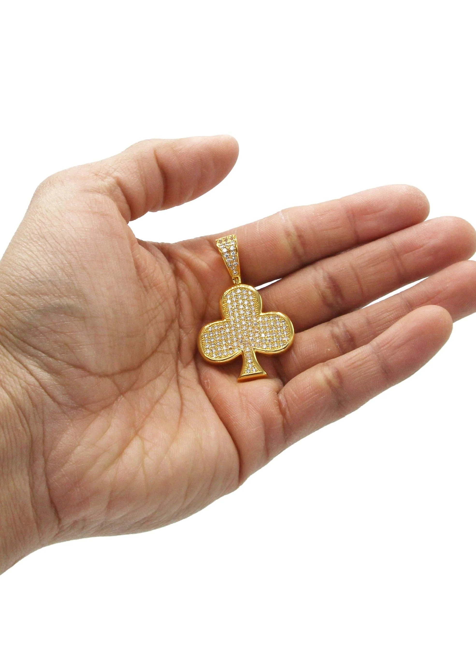 Mens Gold Plated Clover Pendant | 10.8 Grams - Image 4