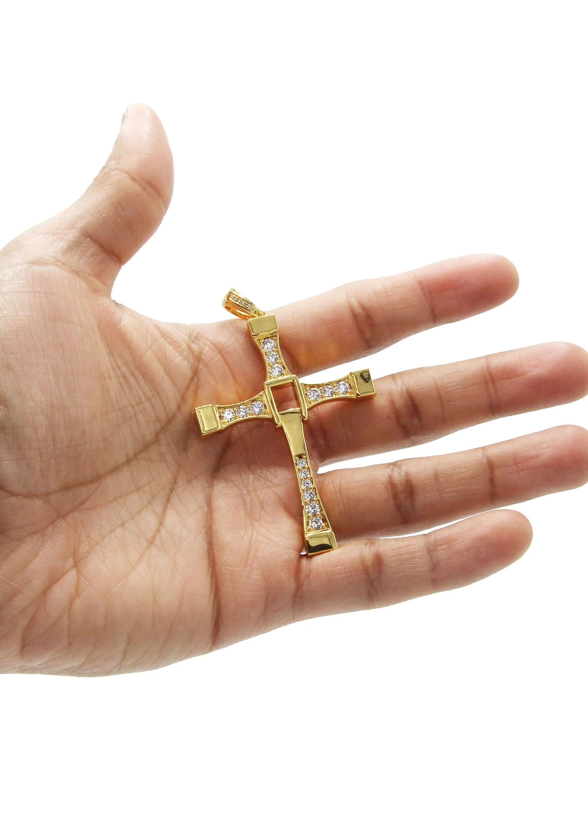 Mens Gold Plated Cross Pendant | 18.7 Grams - Image 4