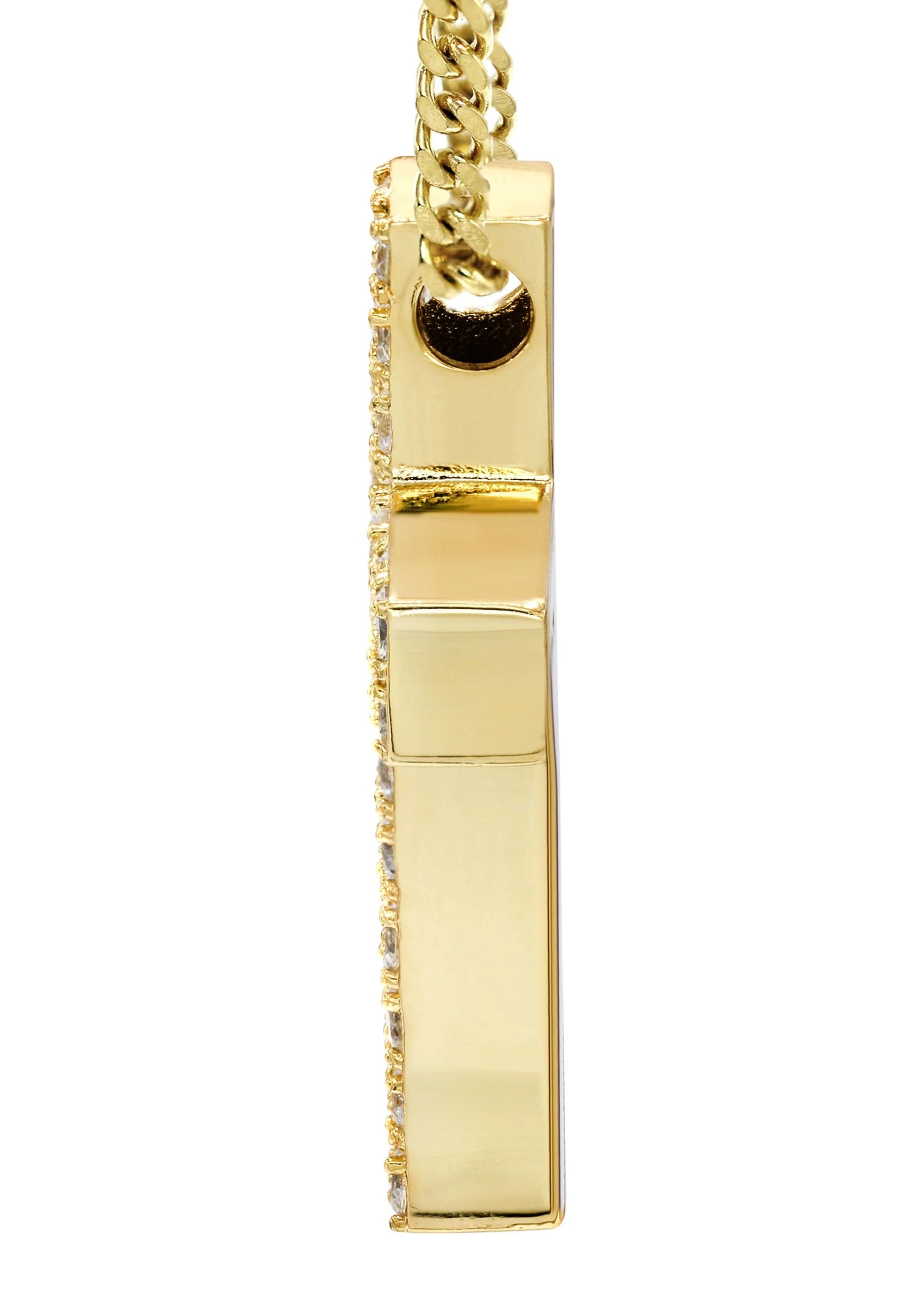 Mens Gold Plated Cuban Link Chain & Cross Pendant | Appx. 20 Grams - Image 4