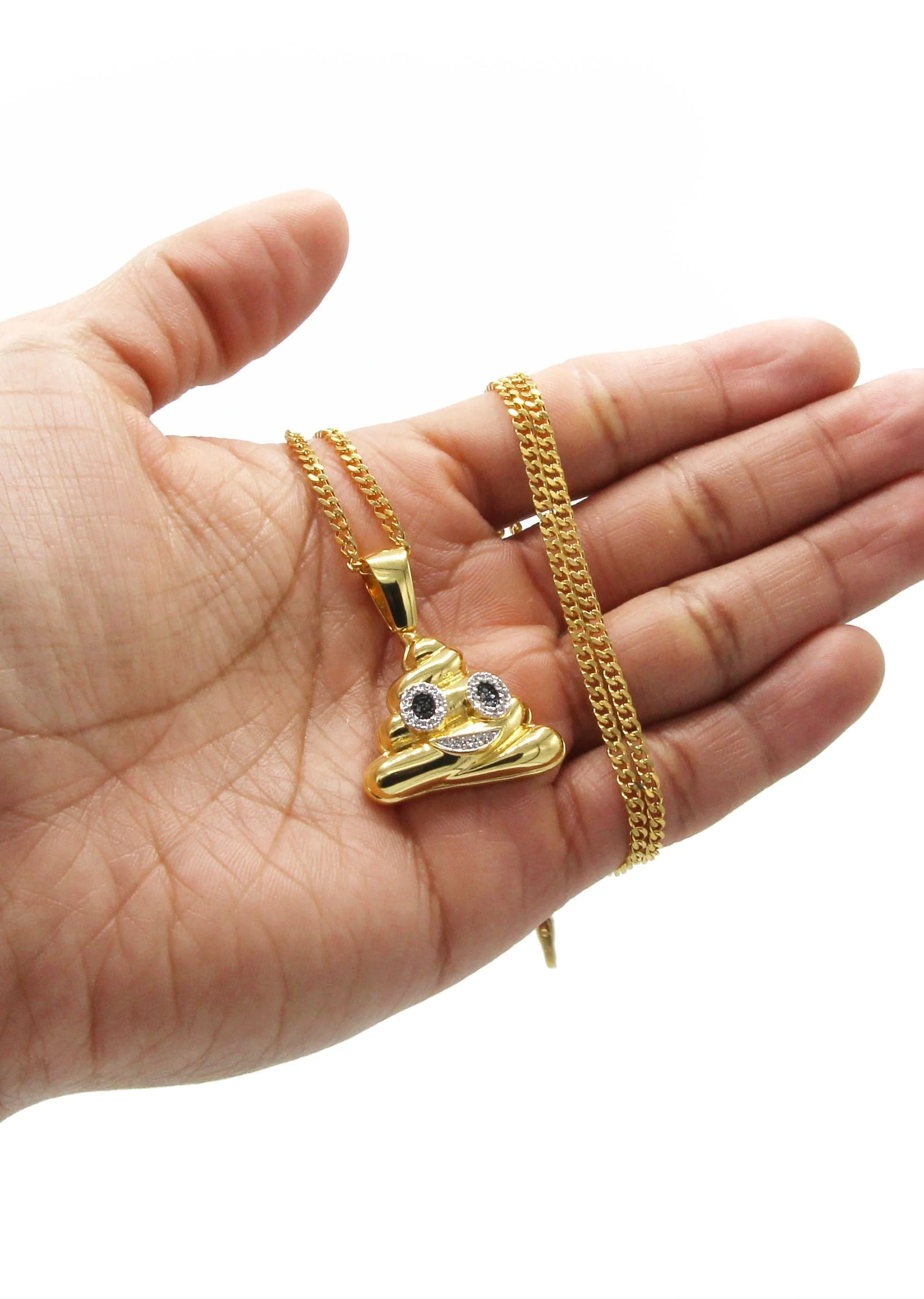 Mens Gold Plated Cuban Link Chain & Emoji Pendant | Appx. 17 Grams - Image 5