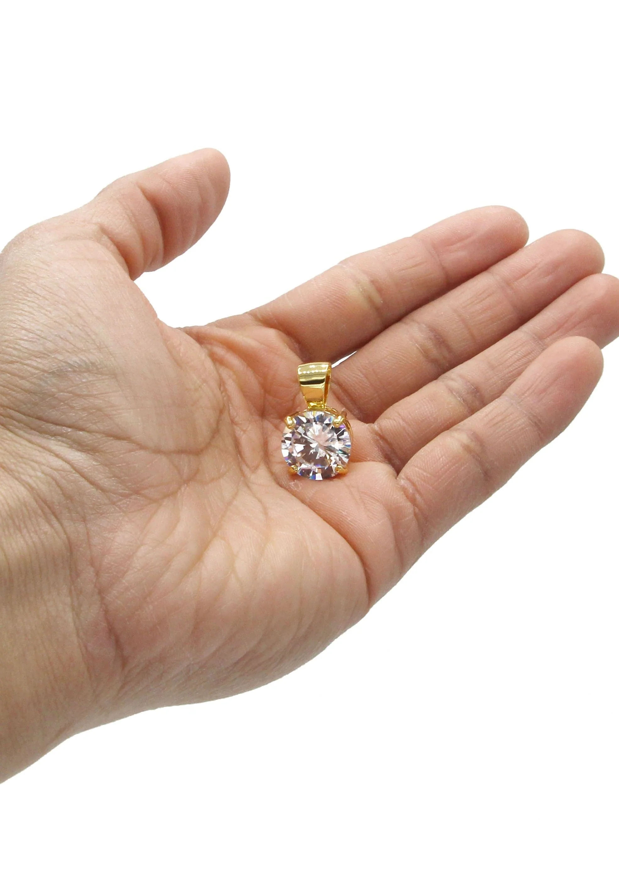 Mens Gold Plated Cubic Zirconia Pendant | 8.3 Grams - Image 4