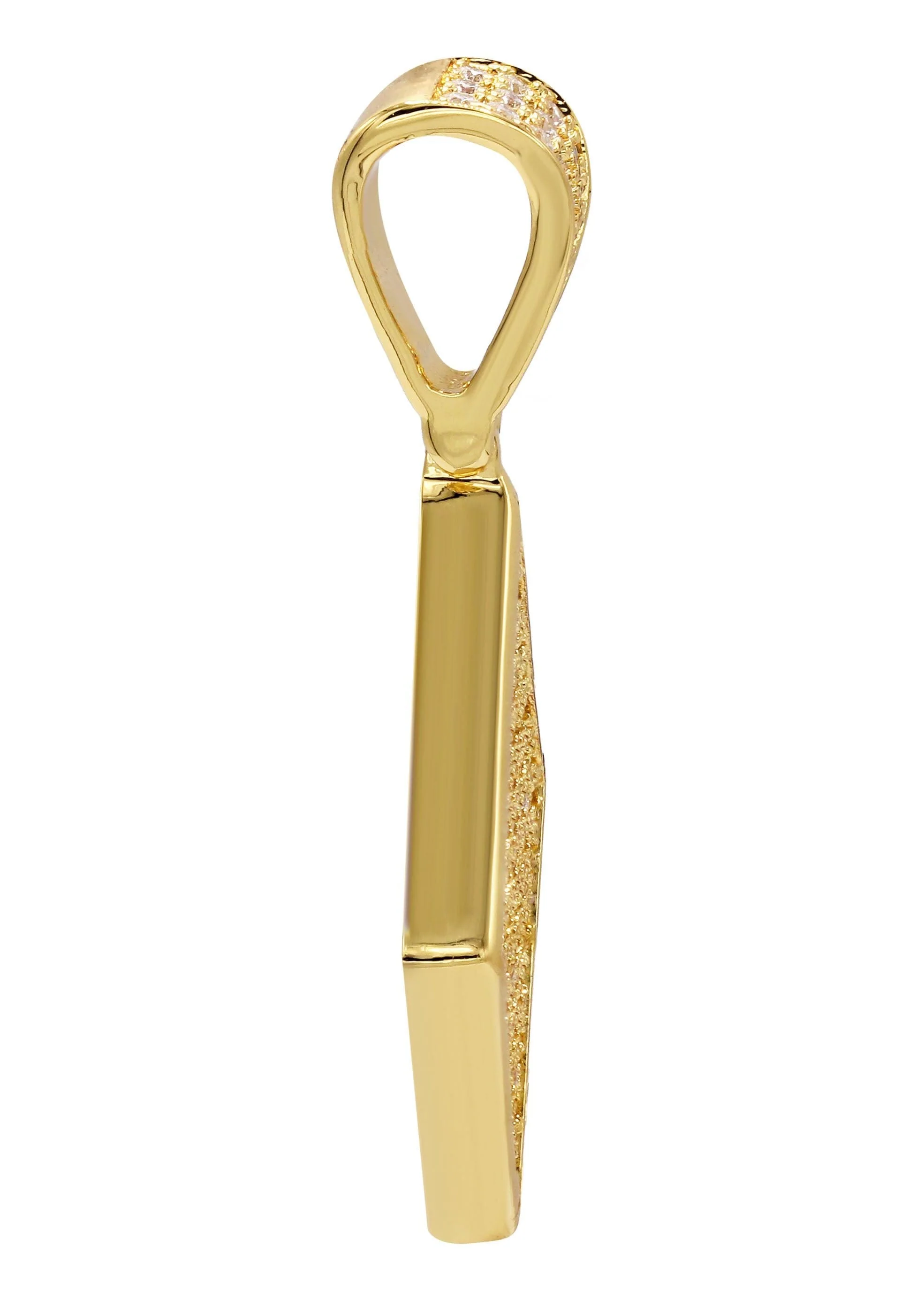 Mens Gold Plated Iced Out Pendant | 8.1 Grams - Image 3