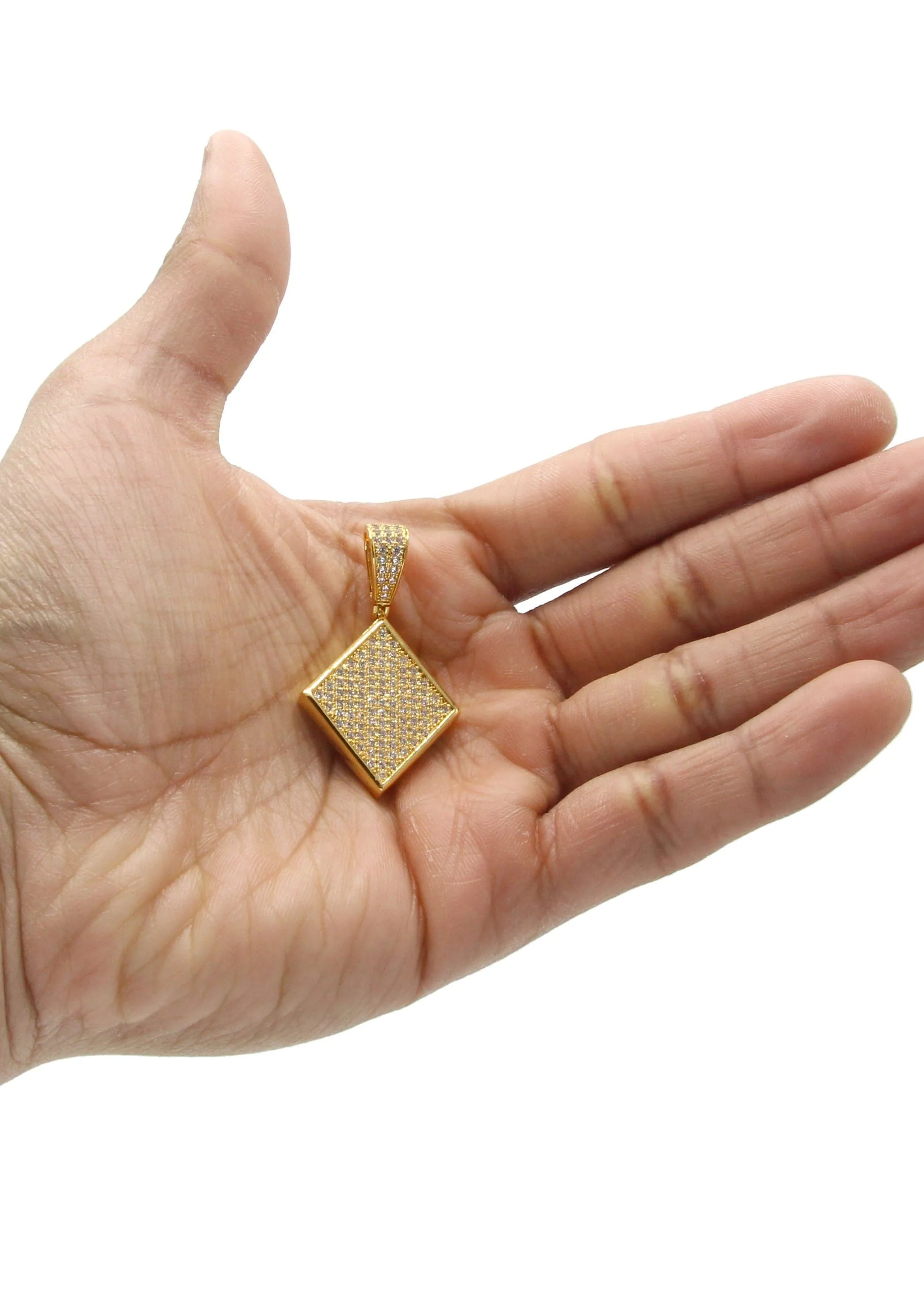 Mens Gold Plated Iced Out Pendant | 8.1 Grams - Image 4