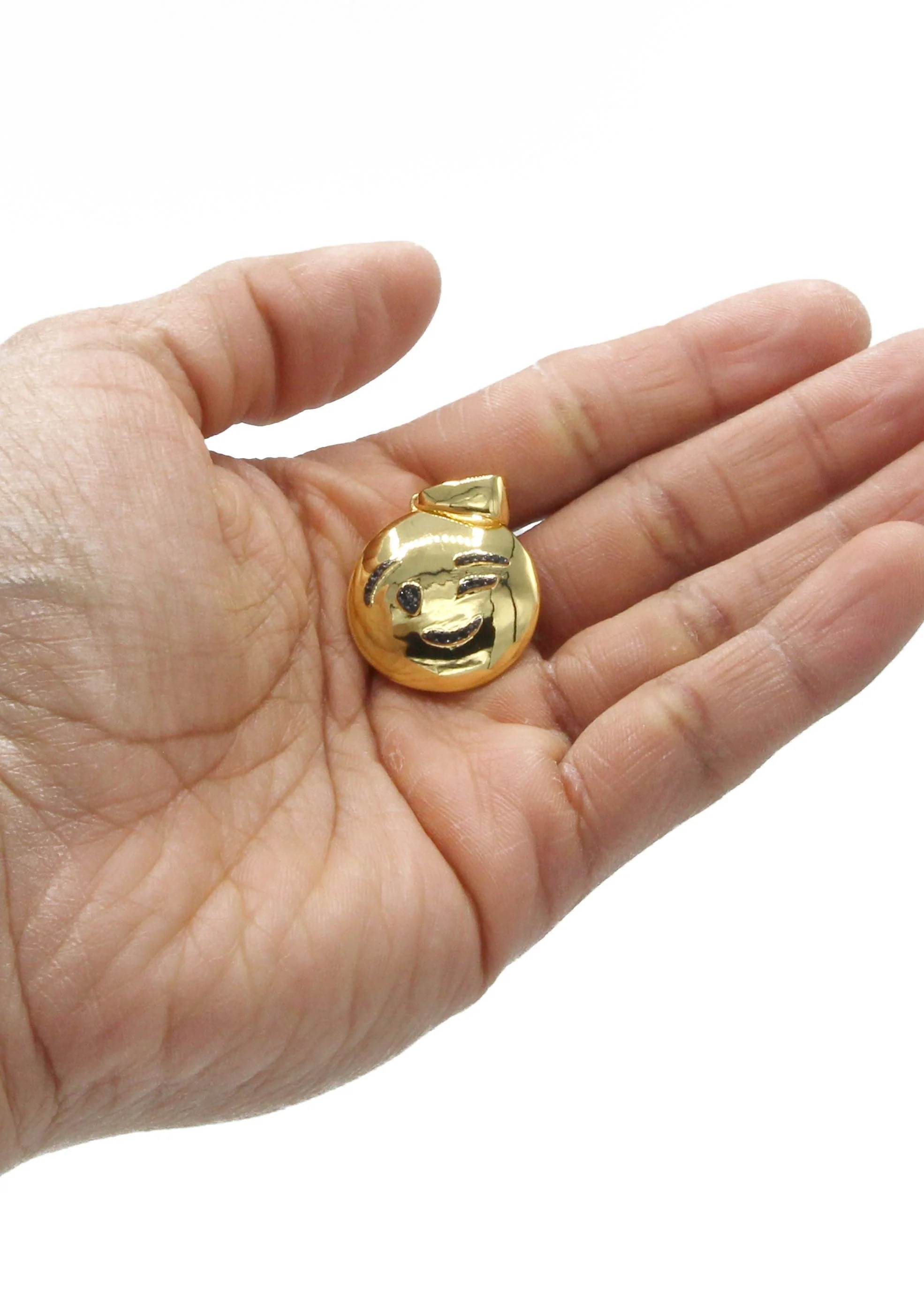 Mens Gold Plated Emoji Pendant | 6.3 Grams - Image 4