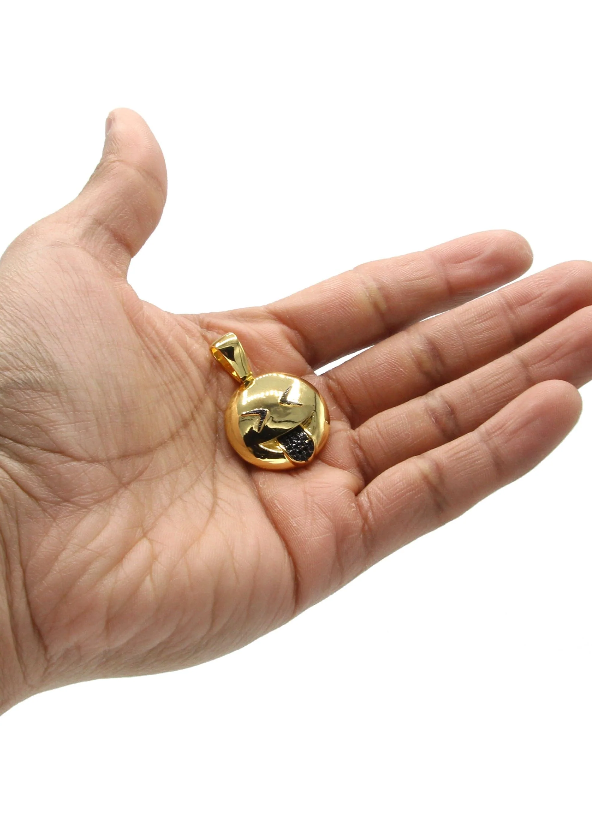 Mens Gold Plated Emoji Pendant | 8 Grams - Image 4