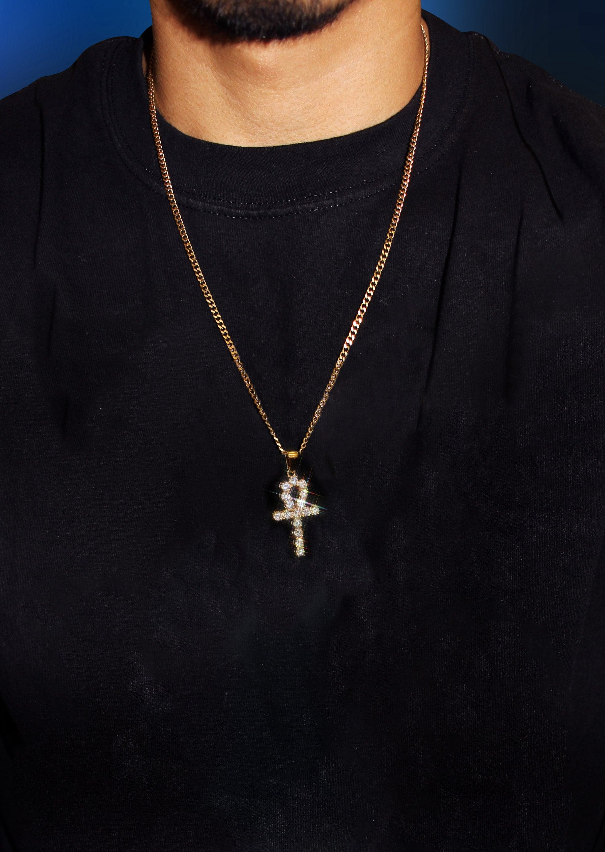 Mens Gold Plated Franco Chain & Ankh Pendant | Appx. 14.2 Grams - Image 5